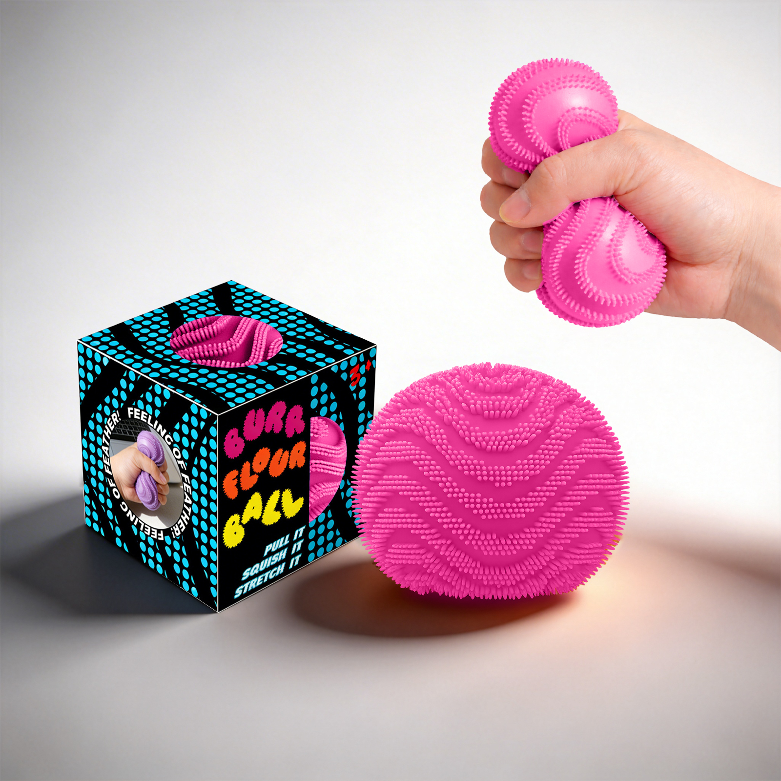 Spiky Stress Ball Pink Finger Knead Soft Creative Cute Tiny Portable Healing Leisure Relax Release Pressure