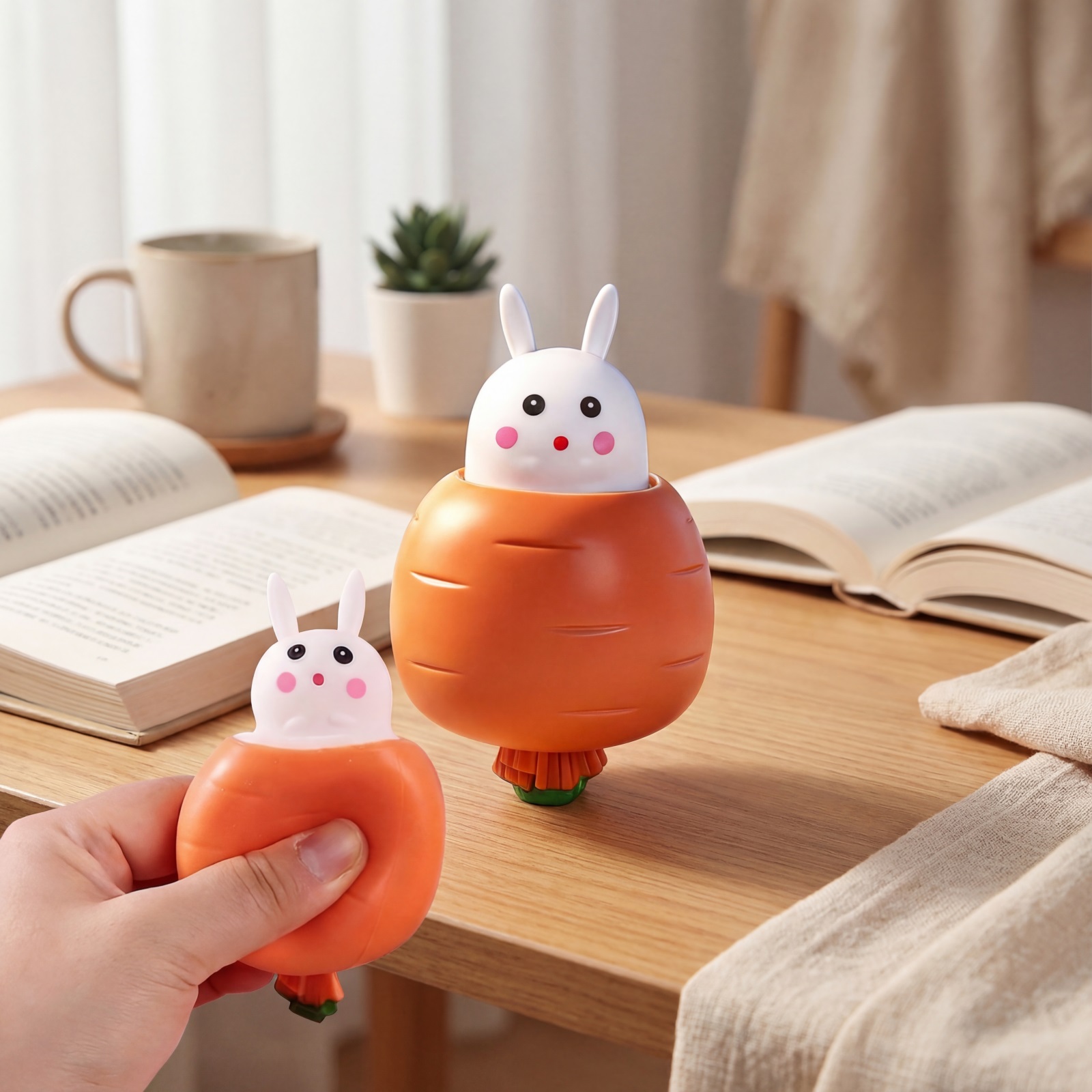 Carrot Rabbit Squishy Toy Cute Healing Stress Relief Slow Rebound Soft Elastic Odorless Festival Present Gift
