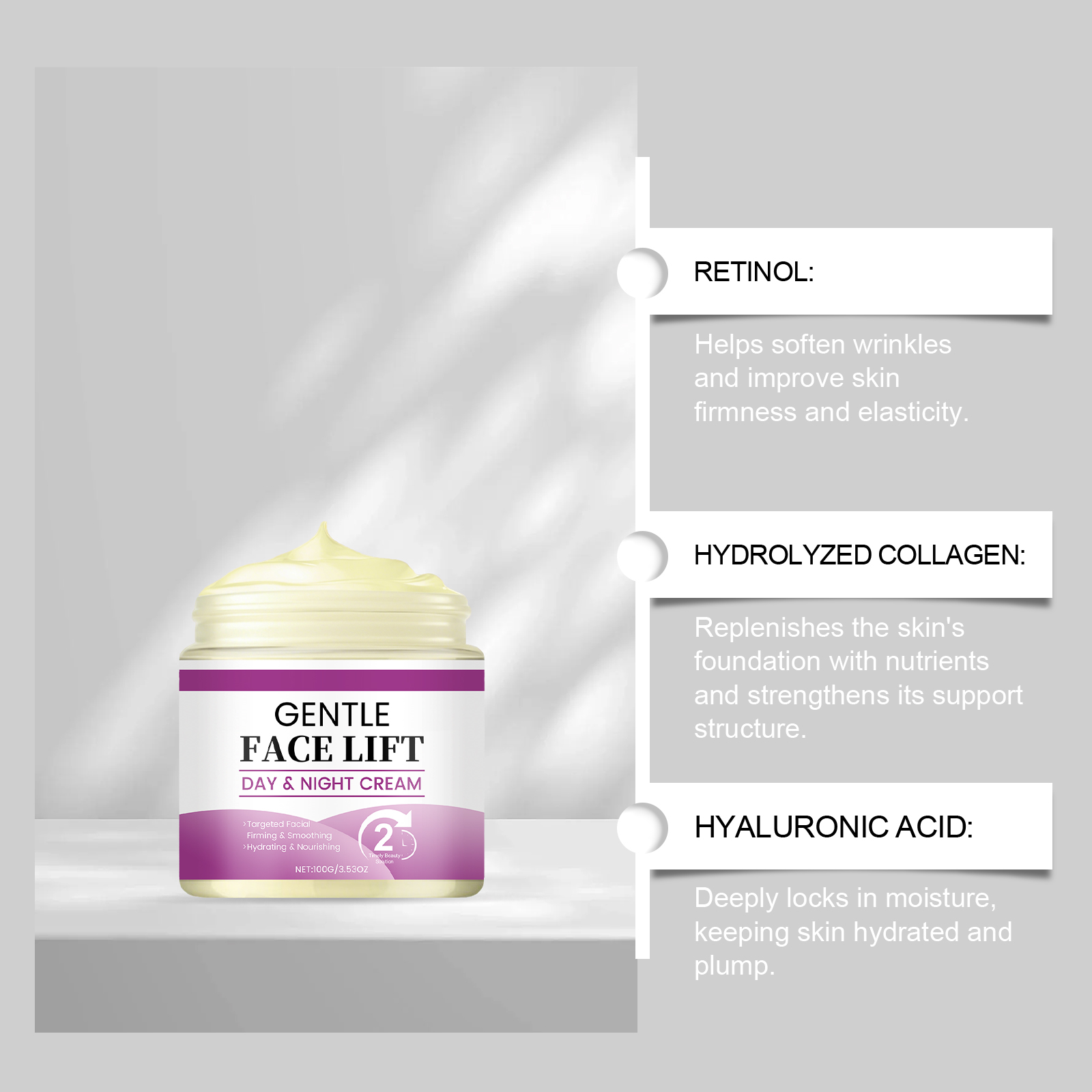 Retinol Cream Multi Effect Integrate Moisturize Boost Radiance Improve Elasticity Repair Dry Skin Day Night Skin Care