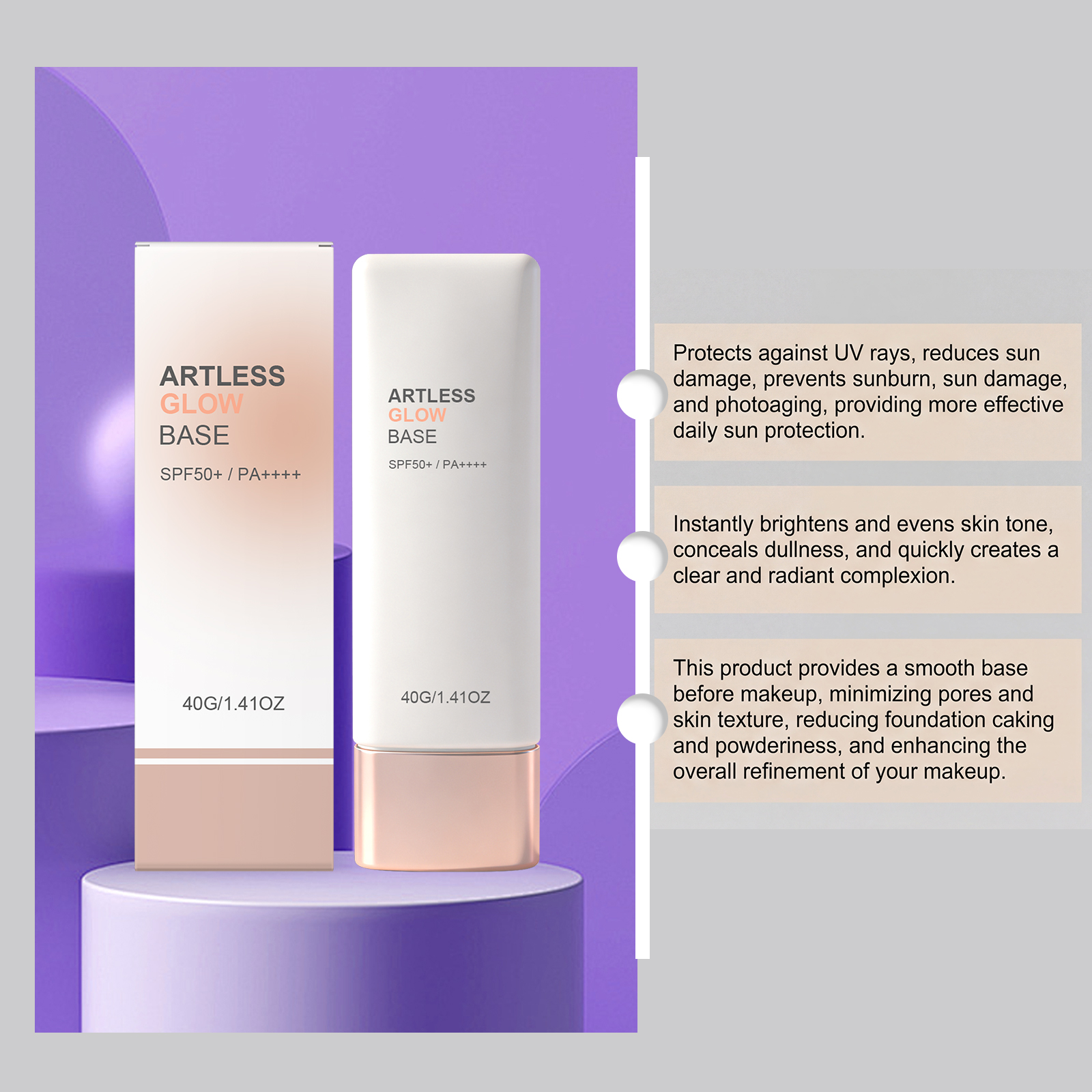 Brightening Sunscreen Primer Lotion Daily Natural Sheer Fit Light Protective Base For All Skin Types Facial Makeup Underlay
