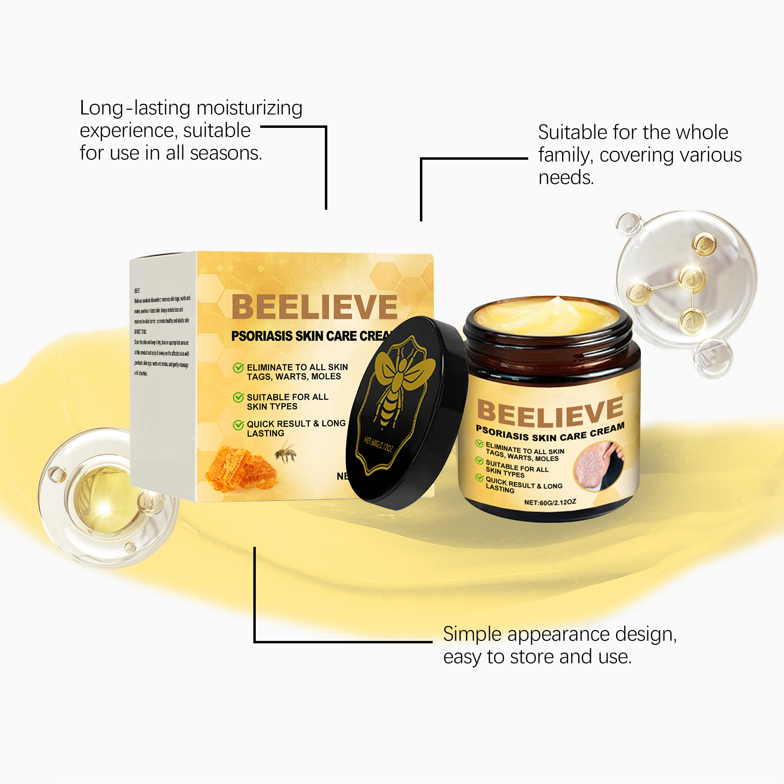 Skin Care Cream Gentle Massage Deep Moisturizing Nourishing Protect Soft Smooth Apply On Body Skin Surface