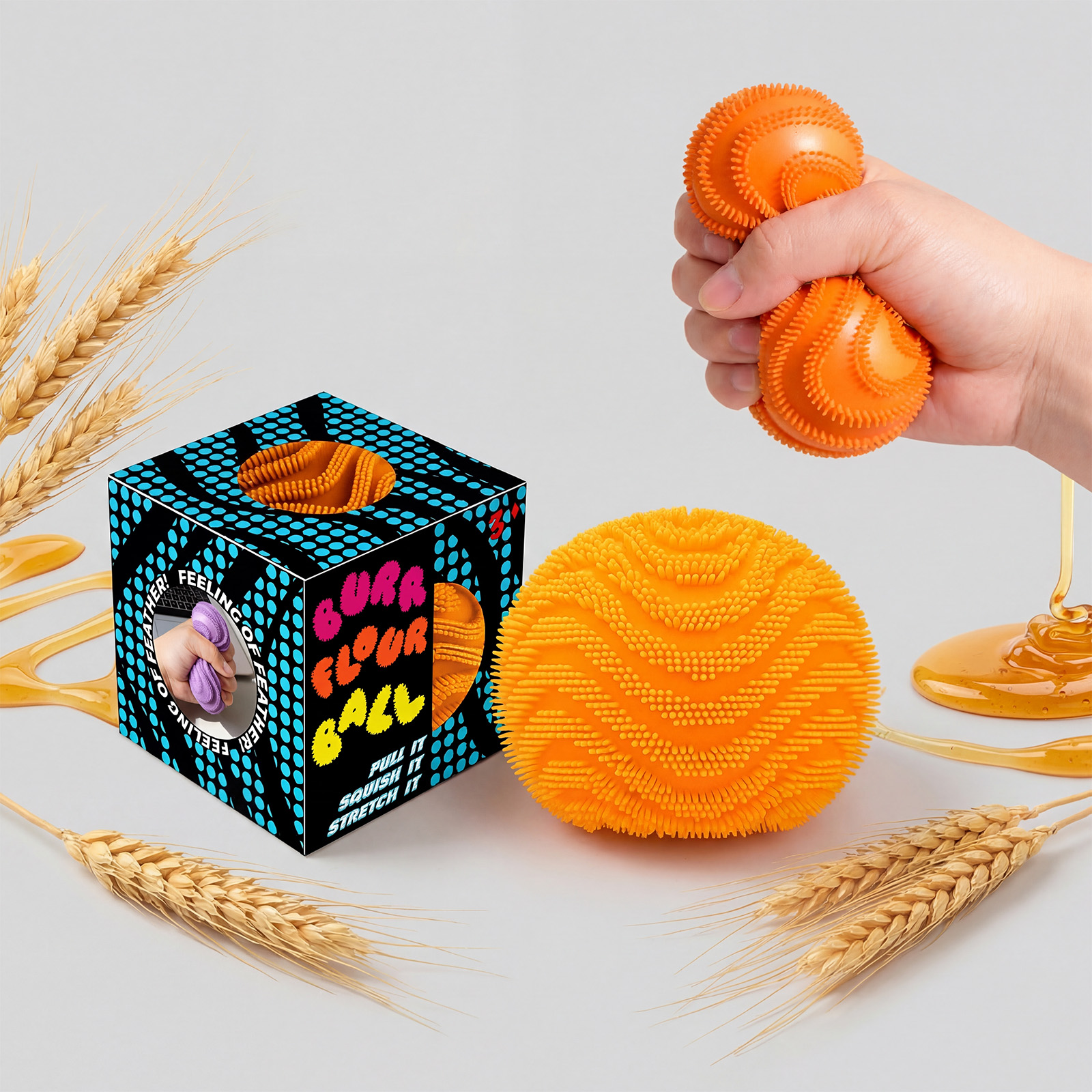 (Green) Spiky Stress Ball Pink Finger Knead Soft Creative Cute Tiny Portable Healing Leisure Relax Release Pressure