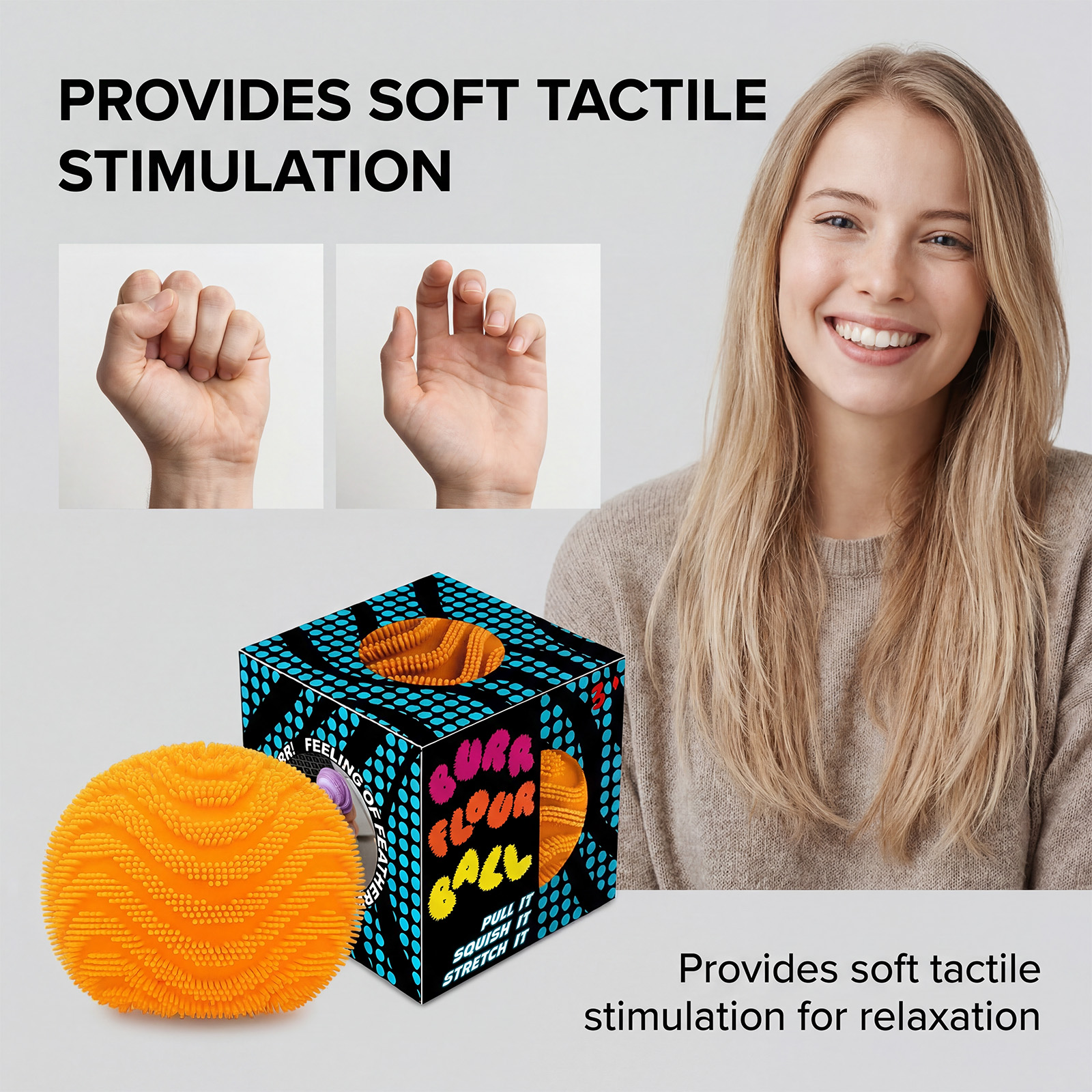 (Green) Spiky Stress Ball Pink Finger Knead Soft Creative Cute Tiny Portable Healing Leisure Relax Release Pressure
