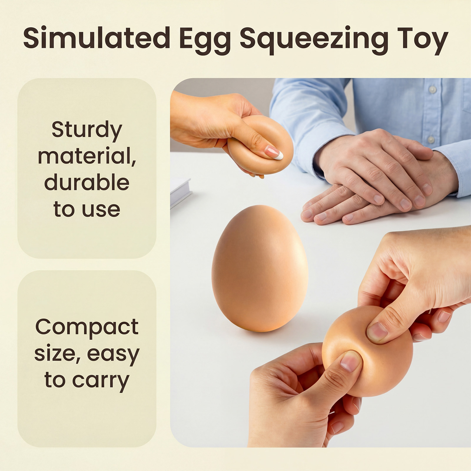 Simulated Egg Squeeze Toy Soft Texture Soft Hand Feel Lovely Shape Fun Stress Relief Plaything For Daily Relaxation Entertainment