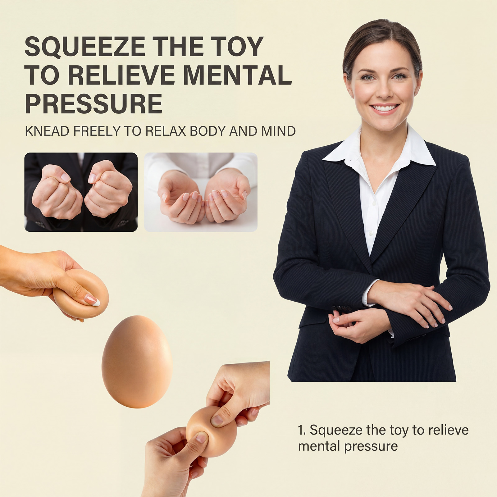 Simulated Egg Squeeze Toy Soft Texture Soft Hand Feel Lovely Shape Fun Stress Relief Plaything For Daily Relaxation Entertainment