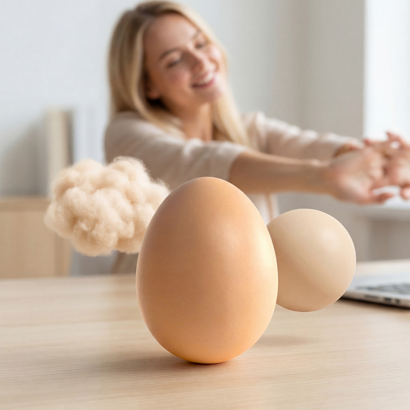 Simulated Egg Squeeze Toy Soft Texture Soft Hand Feel Lovely Shape Fun Stress Relief Plaything For Daily Relaxation Entertainment