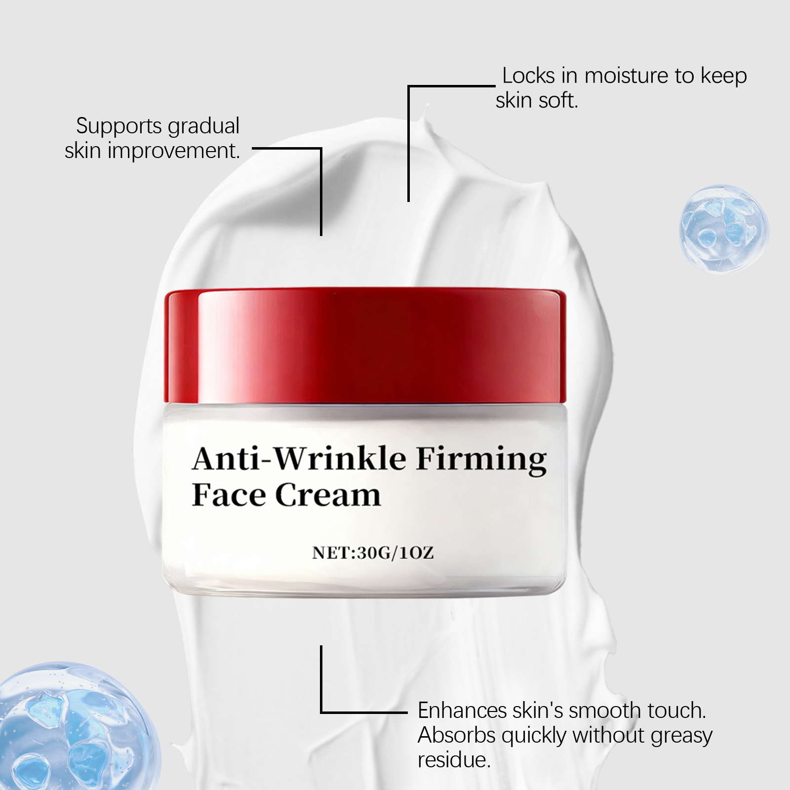 Moisturizing Face Cream Hydrating Elastic Smooth Soft Reduce Fine Lines Firm Clear Skin Daily Care