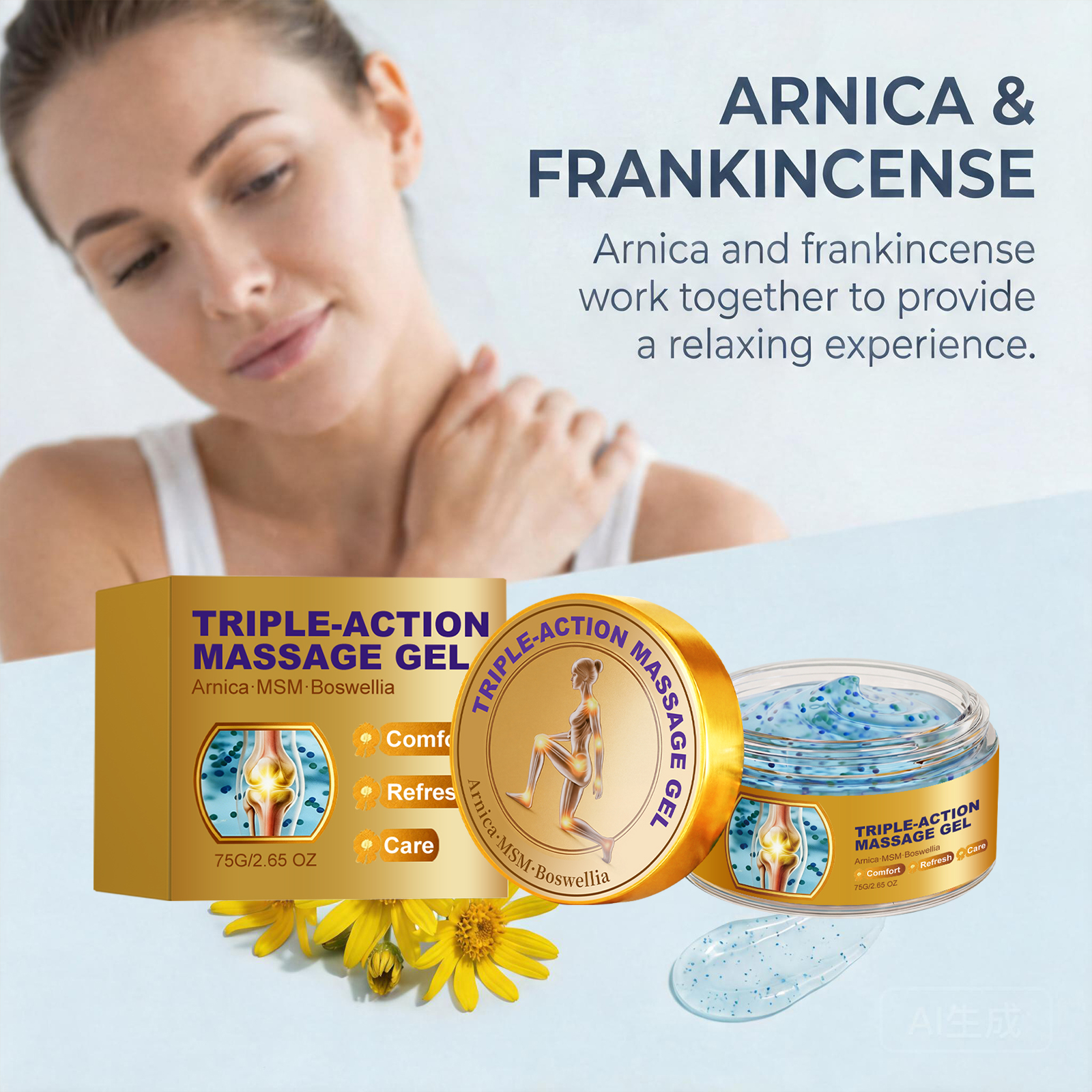 Cool Massage Gel Comfort Mild Easy Apply External Daily Convenient Care Elbow Knee Joint