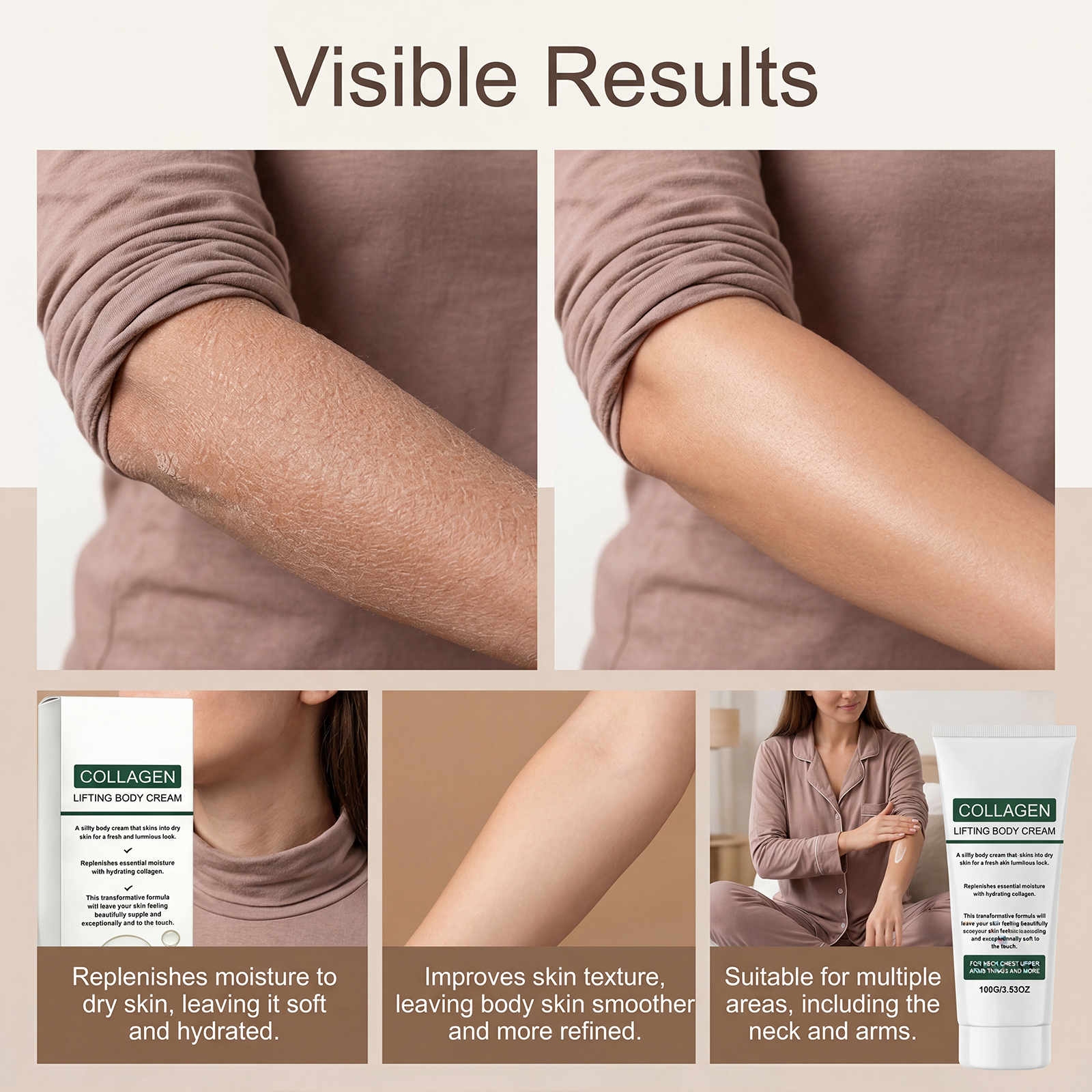 Rosemary Body Care Cream Contains Plant Extracts Light Texture Collagen Moisturizes Hydrates Protects Skin