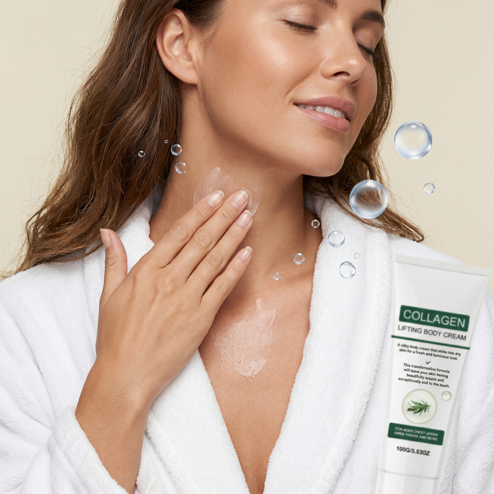 Rosemary Body Care Cream Contains Plant Extracts Light Texture Collagen Moisturizes Hydrates Protects Skin