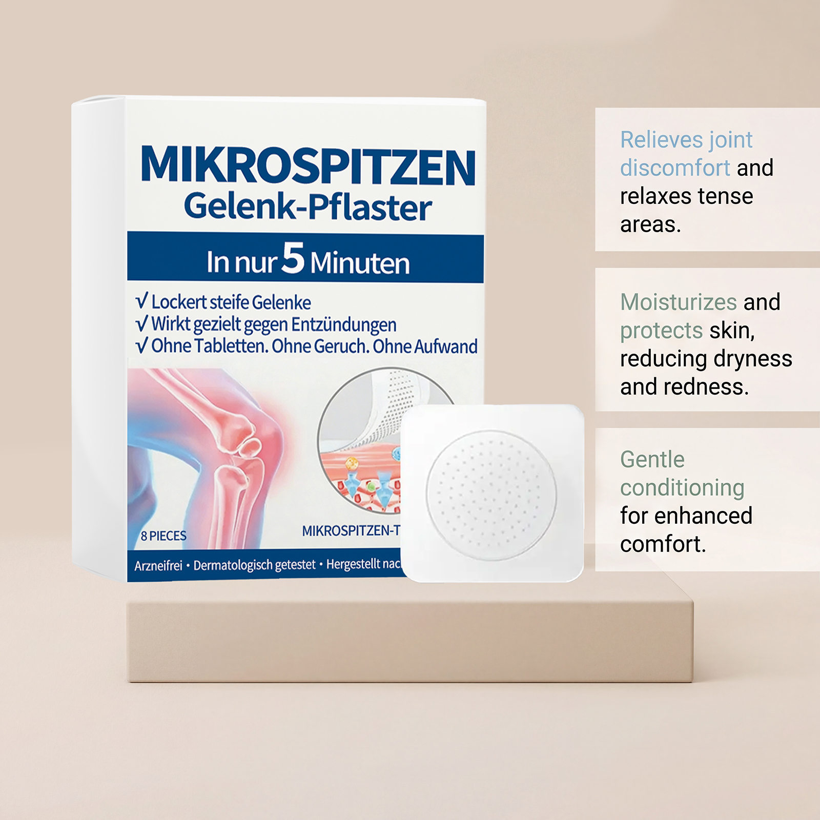 Joint Patch Mild Boost Comfort Moist Skin Breathable PE Material Thin Fit Joint Care Patch