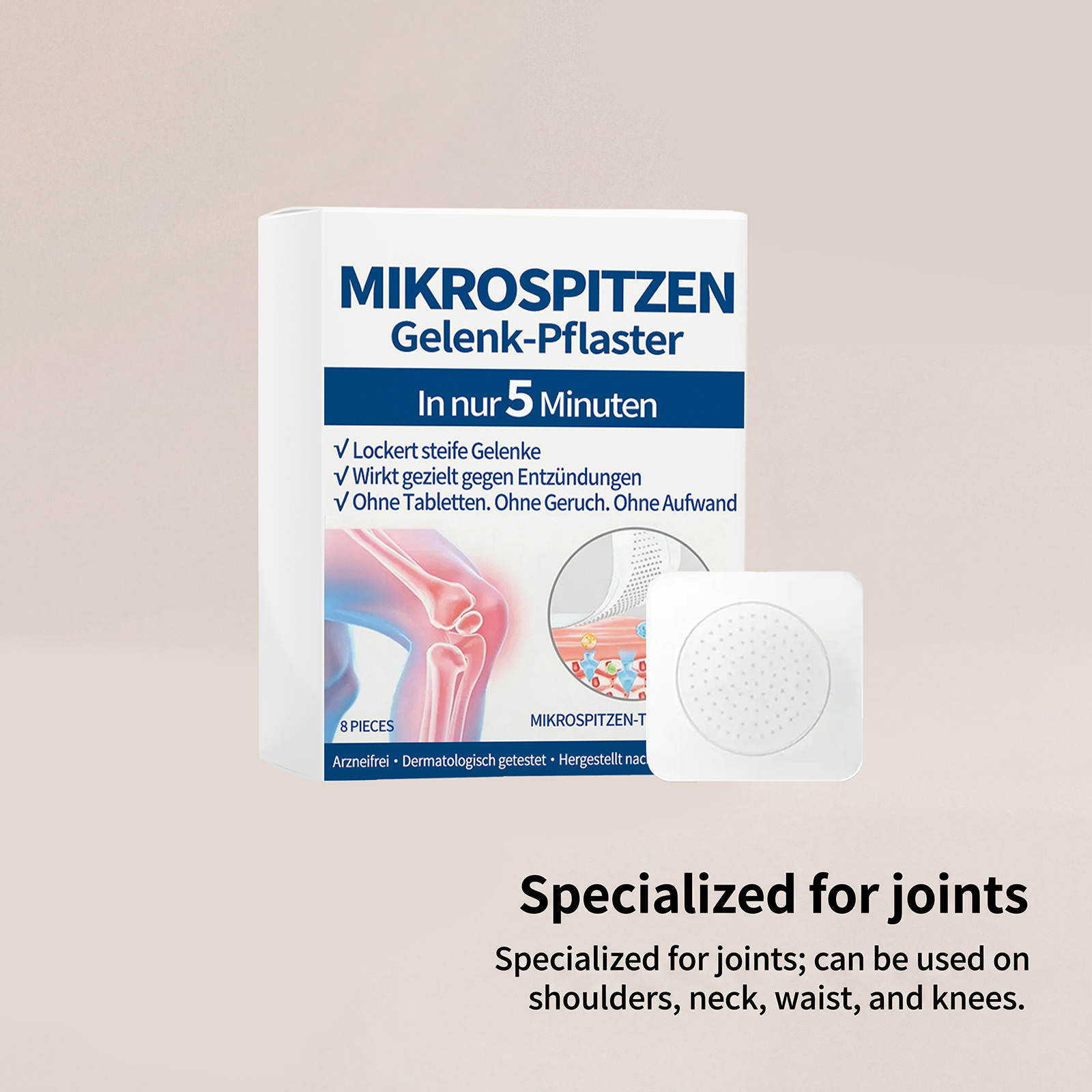 Joint Patch Mild Boost Comfort Moist Skin Breathable PE Material Thin Fit Joint Care Patch
