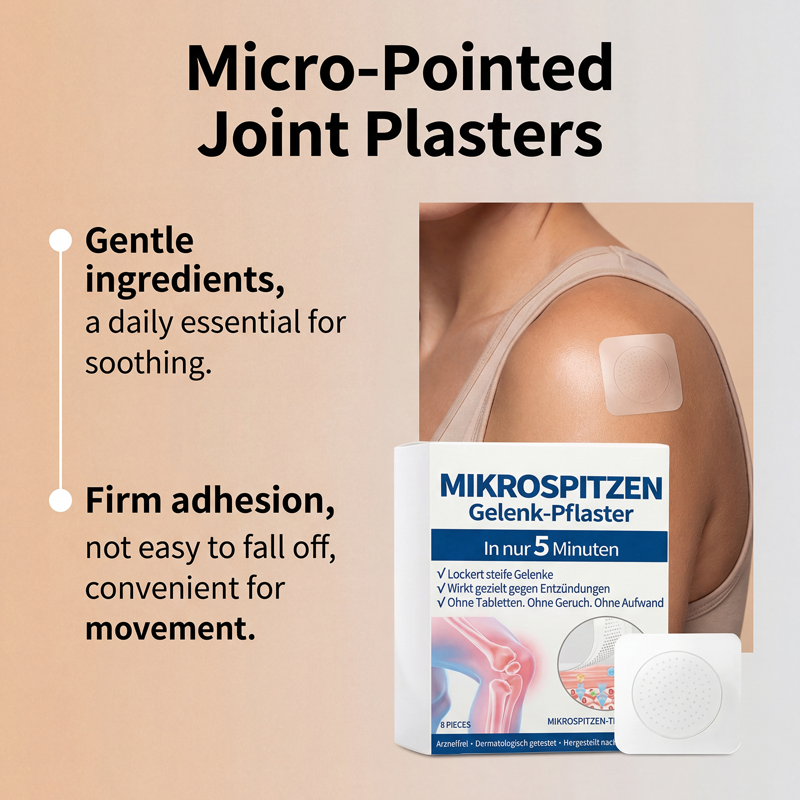 Joint Patch Mild Boost Comfort Moist Skin Breathable PE Material Thin Fit Joint Care Patch