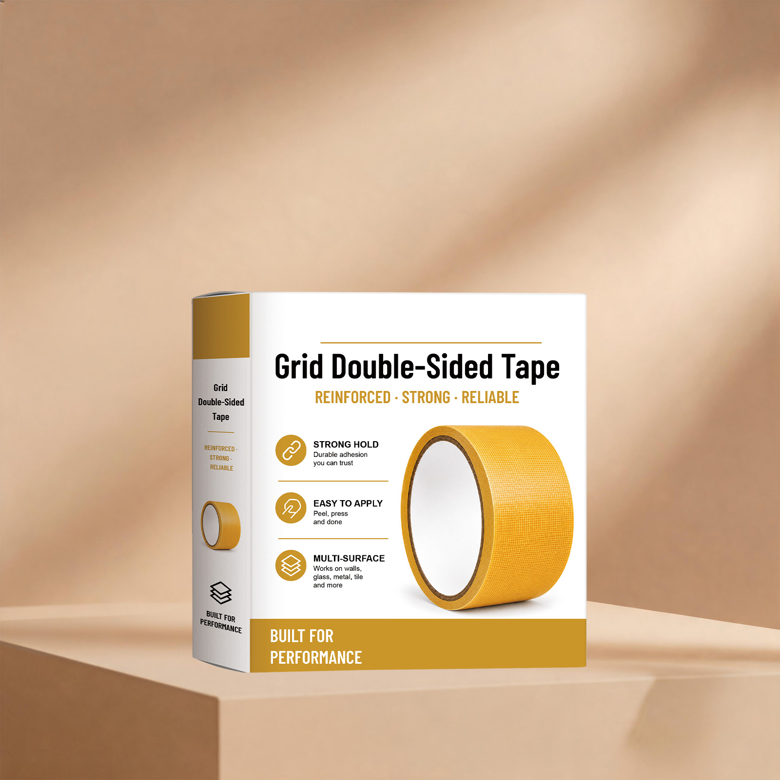 Grid Double Sided Adhesive Tape Strong Viscosity Tear Resistant Multi Scene Easy Tear Residue Free General Application