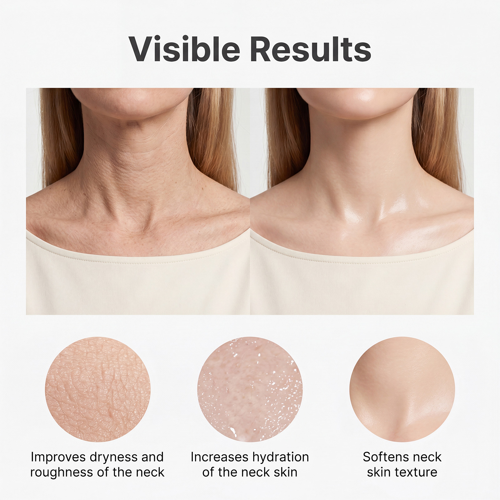 Moisturizing Neck Cream Gentle Hydrating Brightening Neck Skin Refreshing Elastic Tender Roller Massage Neck Cream