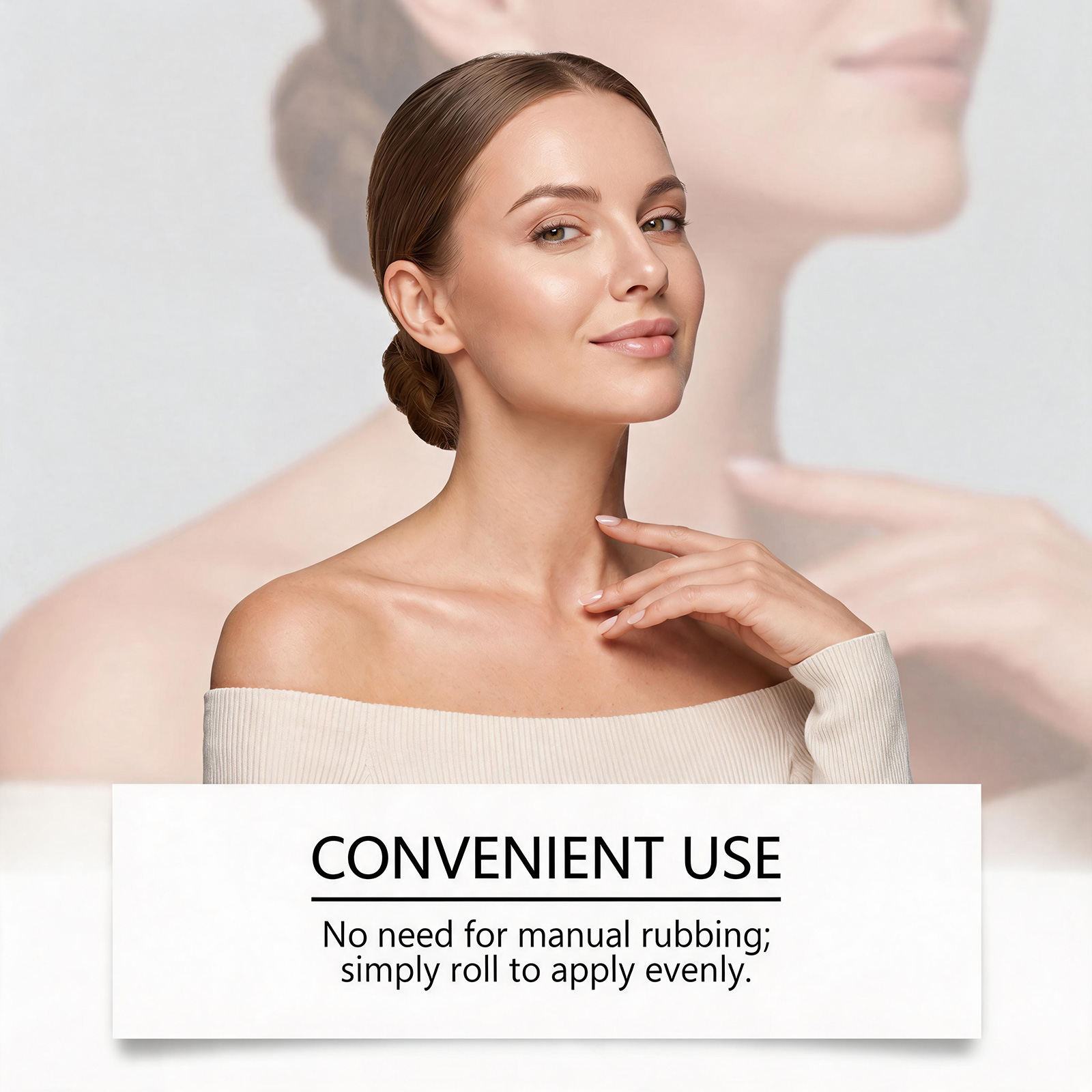 Moisturizing Neck Cream Gentle Hydrating Brightening Neck Skin Refreshing Elastic Tender Roller Massage Neck Cream