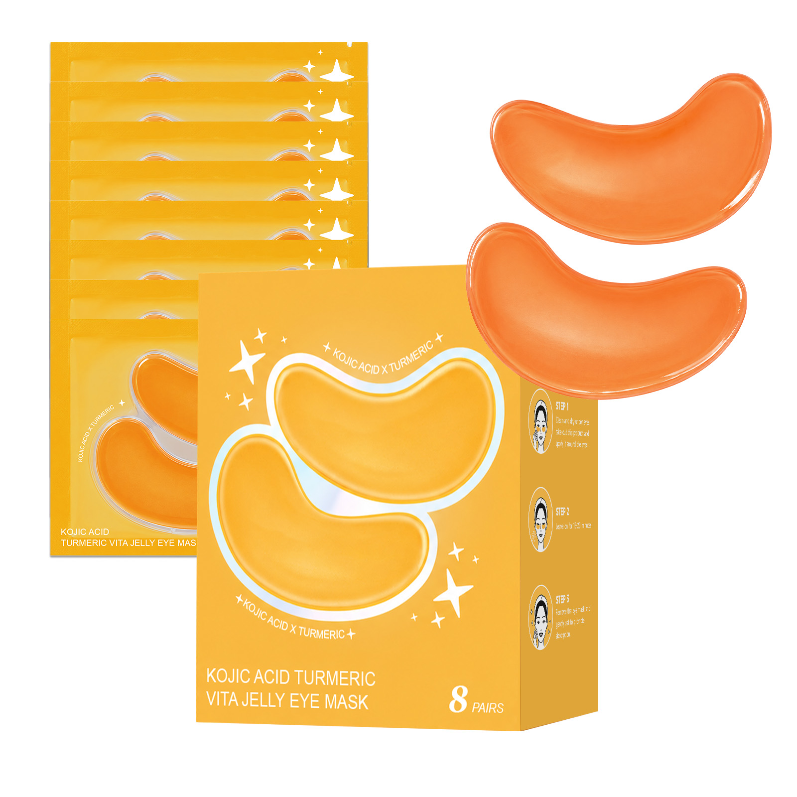 Turmeric Vitamin Jelly Eye Mask Gel Fit Eye Contour Daily Moisturize Nourish Periocular Skin Care