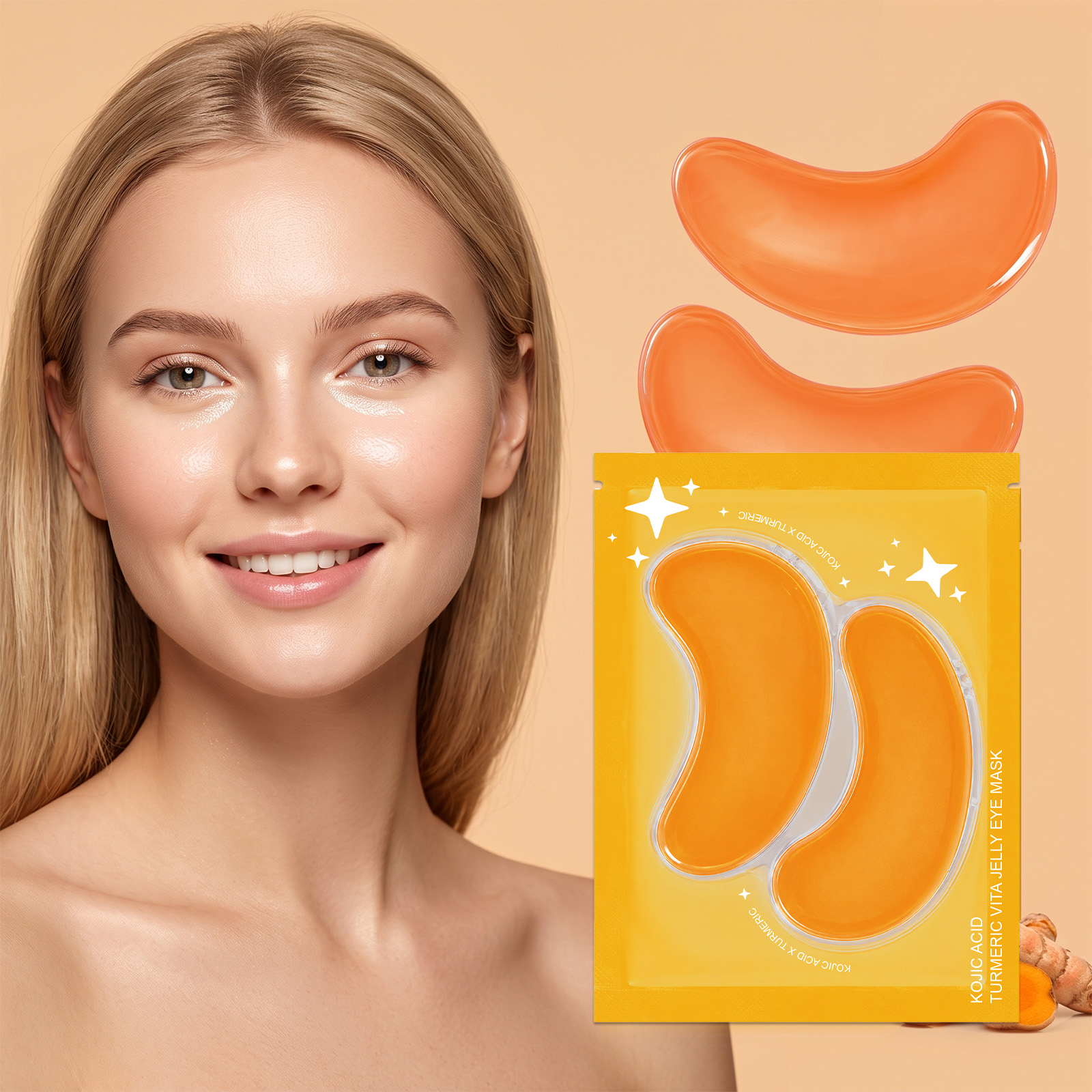 Turmeric Vitamin Jelly Eye Mask Gel Fit Eye Contour Daily Moisturize Nourish Periocular Skin Care