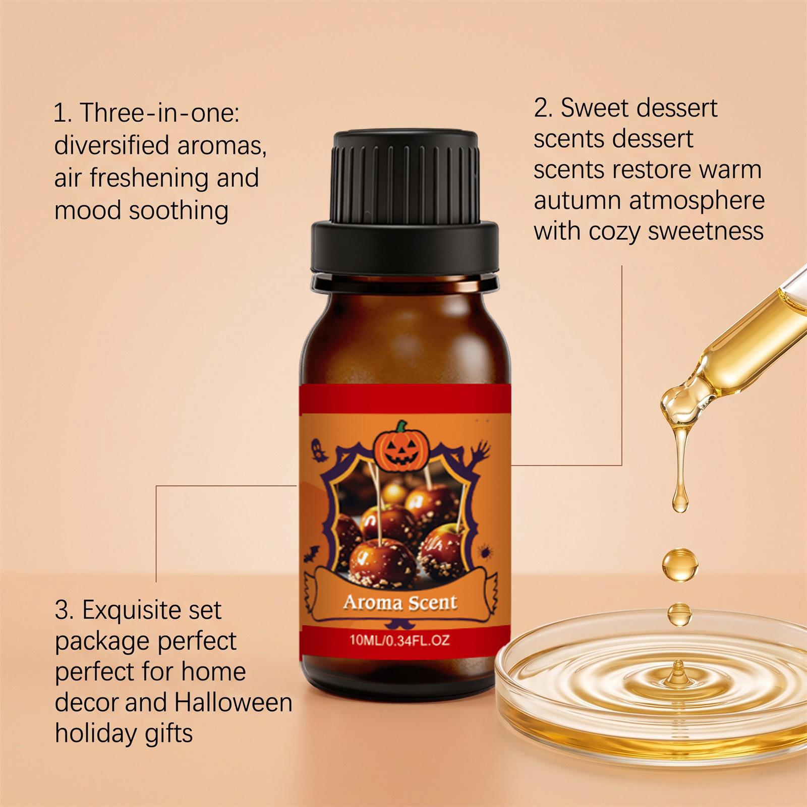 Halloween Essential Oil Set Gentle Texture Long Lasting Fragrance Fresh Scent Indoor Use Festival Atmosphere Boost