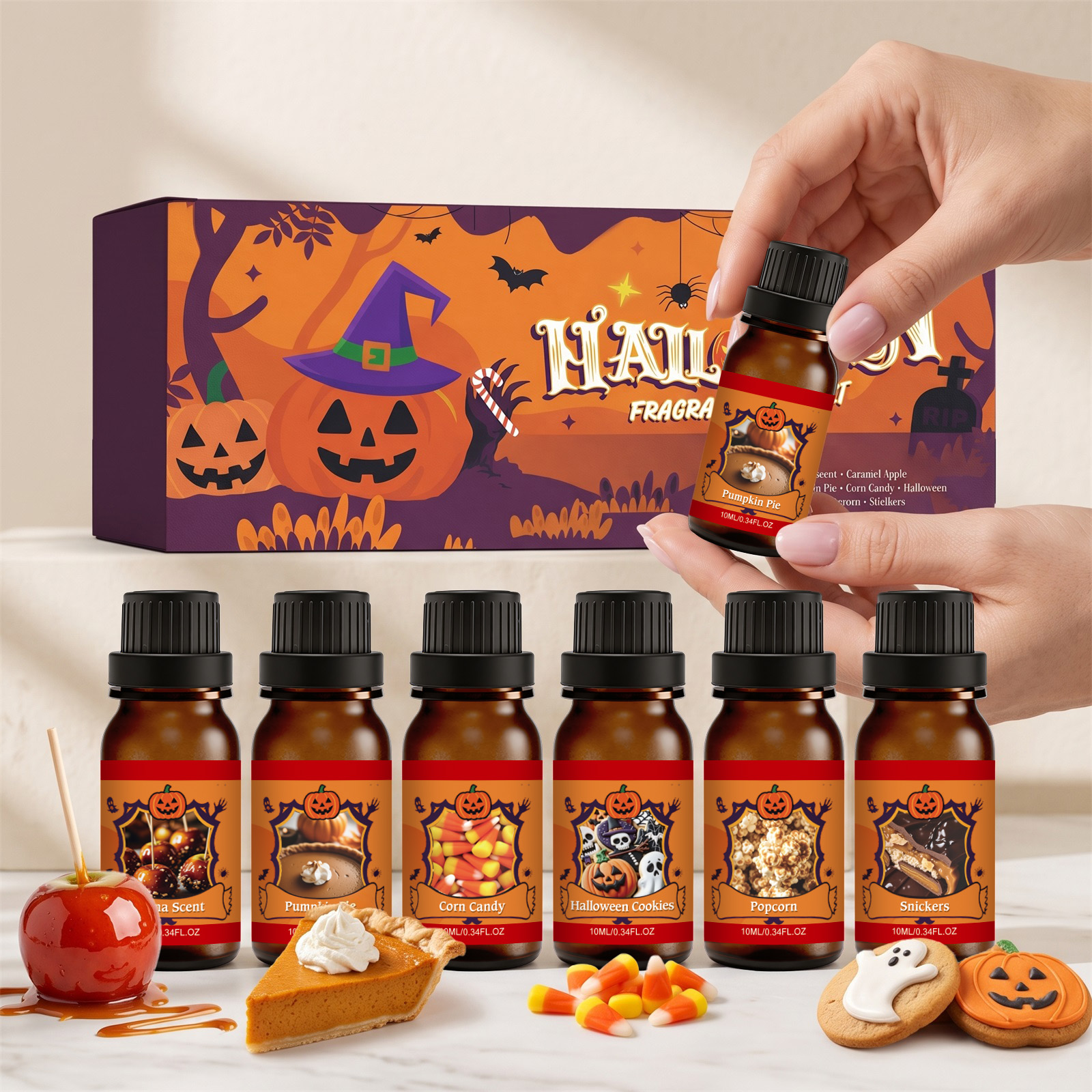 Halloween Essential Oil Set Gentle Texture Long Lasting Fragrance Fresh Scent Indoor Use Festival Atmosphere Boost