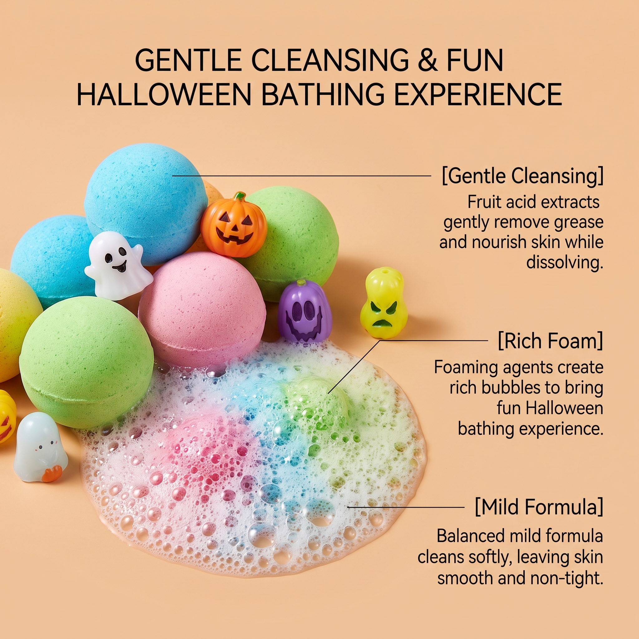 Halloween Toy Bath Ball Fun Colorful Daily Refreshing Mild Moisturizing Cleansing Body Skin Bath Sphere