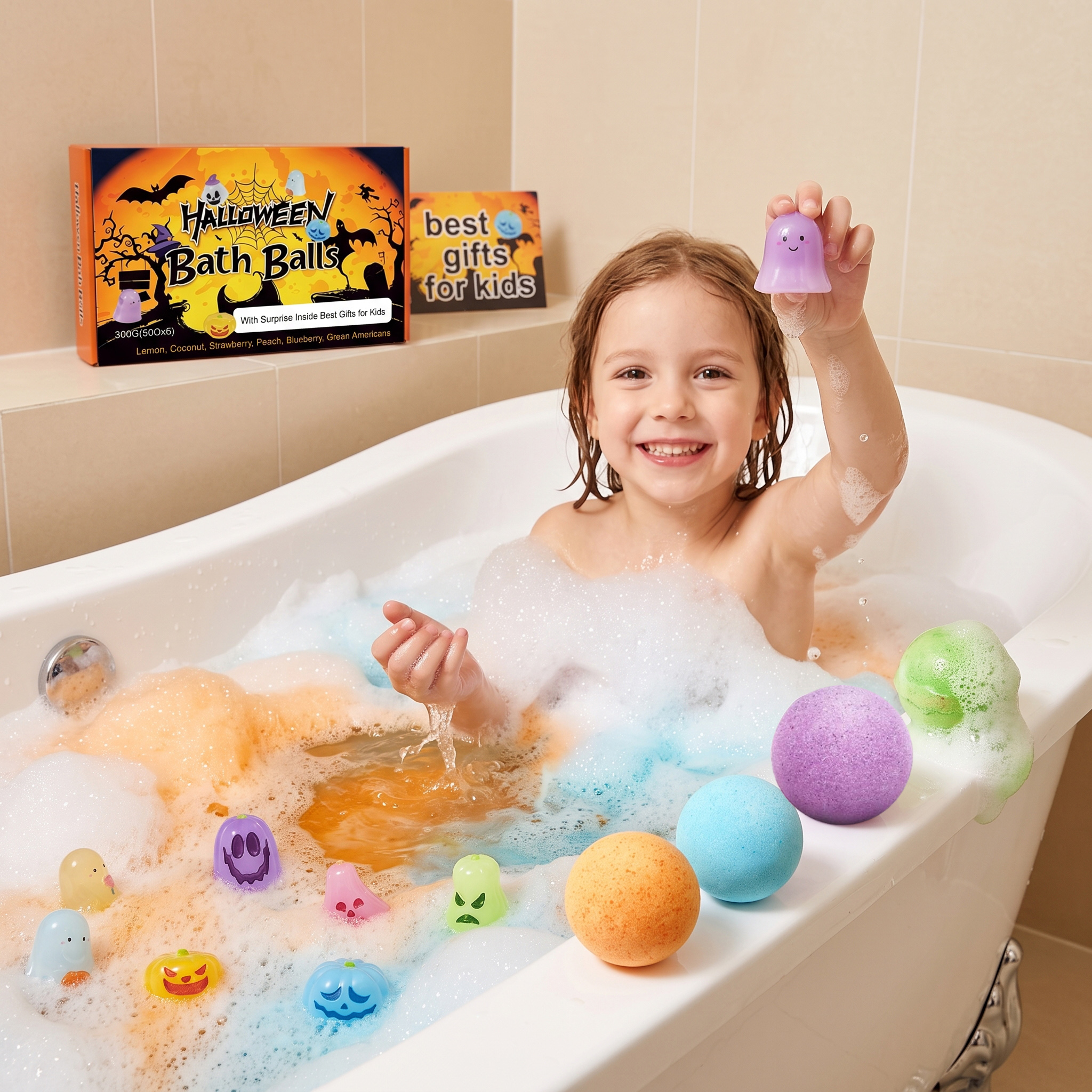 Halloween Toy Bath Ball Fun Colorful Daily Refreshing Mild Moisturizing Cleansing Body Skin Bath Sphere