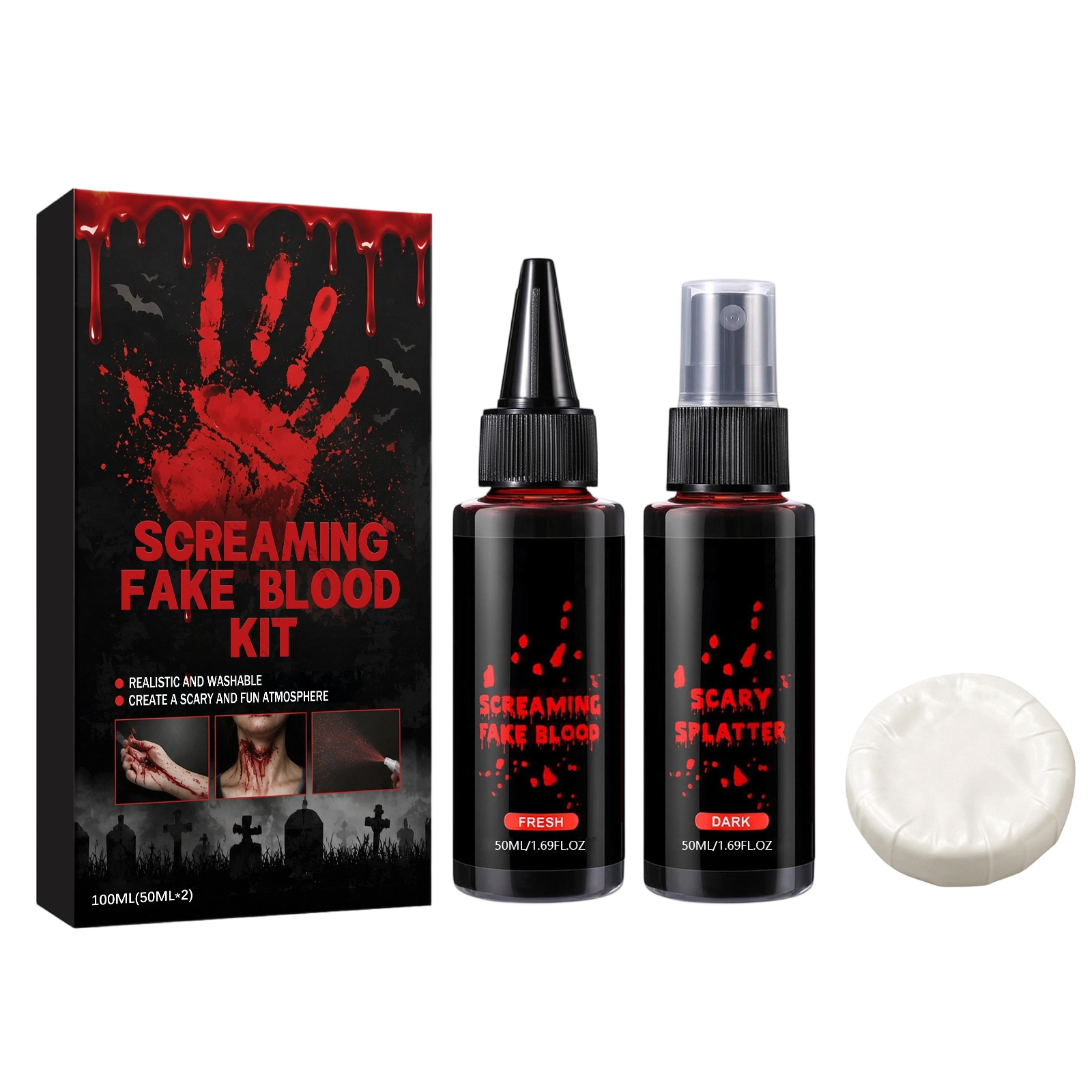 Halloween Simulated Blood Kit Realistic Liquid Cosmetic Party Stage Horror Scene Makeup Accessory