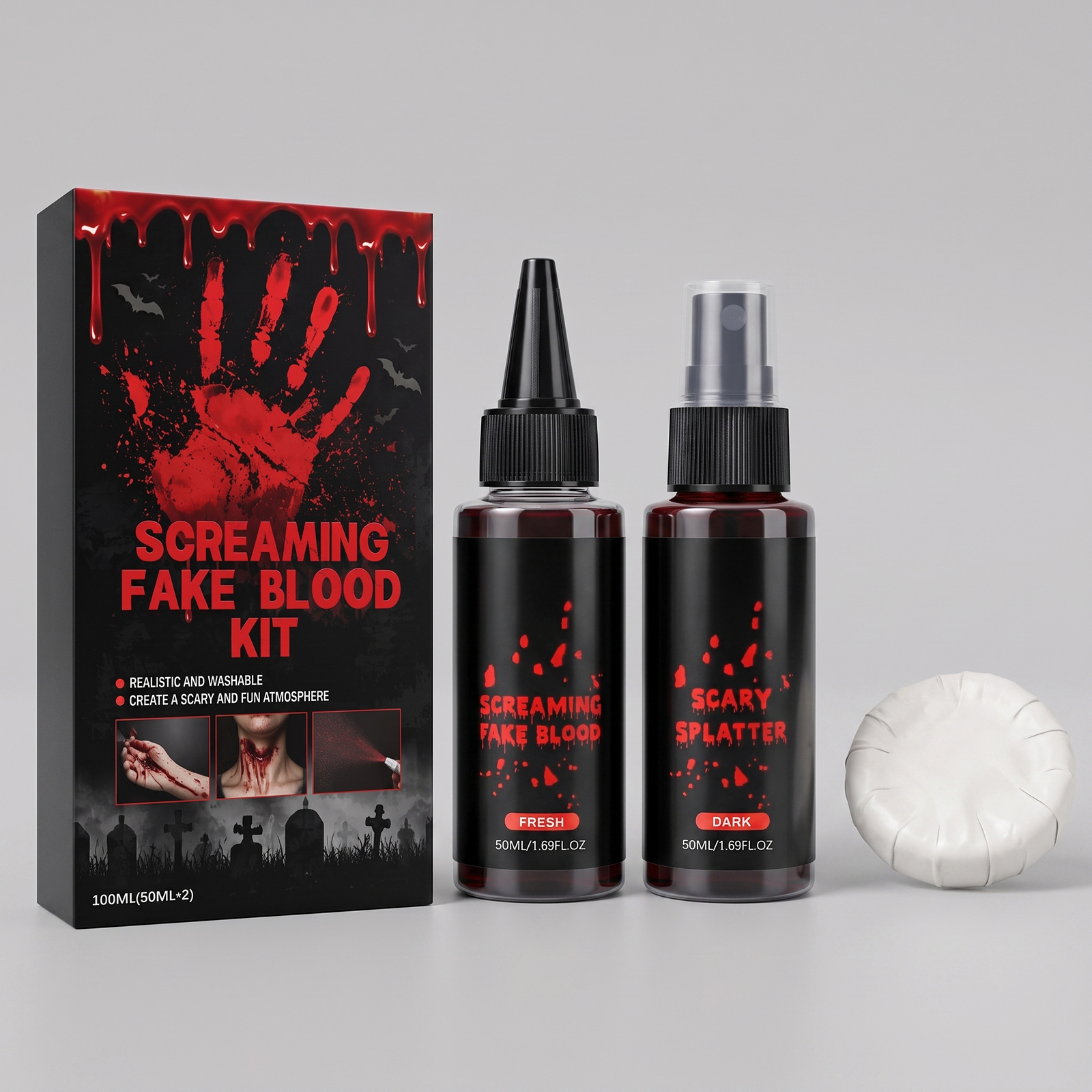 Halloween Simulated Blood Kit Realistic Liquid Cosmetic Party Stage Horror Scene Makeup Accessory