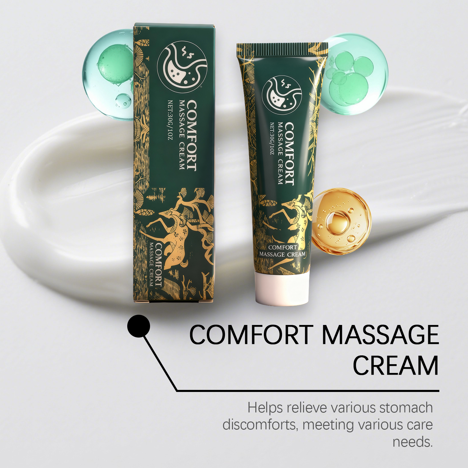 Abdominal Care Cream Daily Mild Soft Moisturize Abdominal Skin Protect Abdominal Discomfort Gentle Smear Care