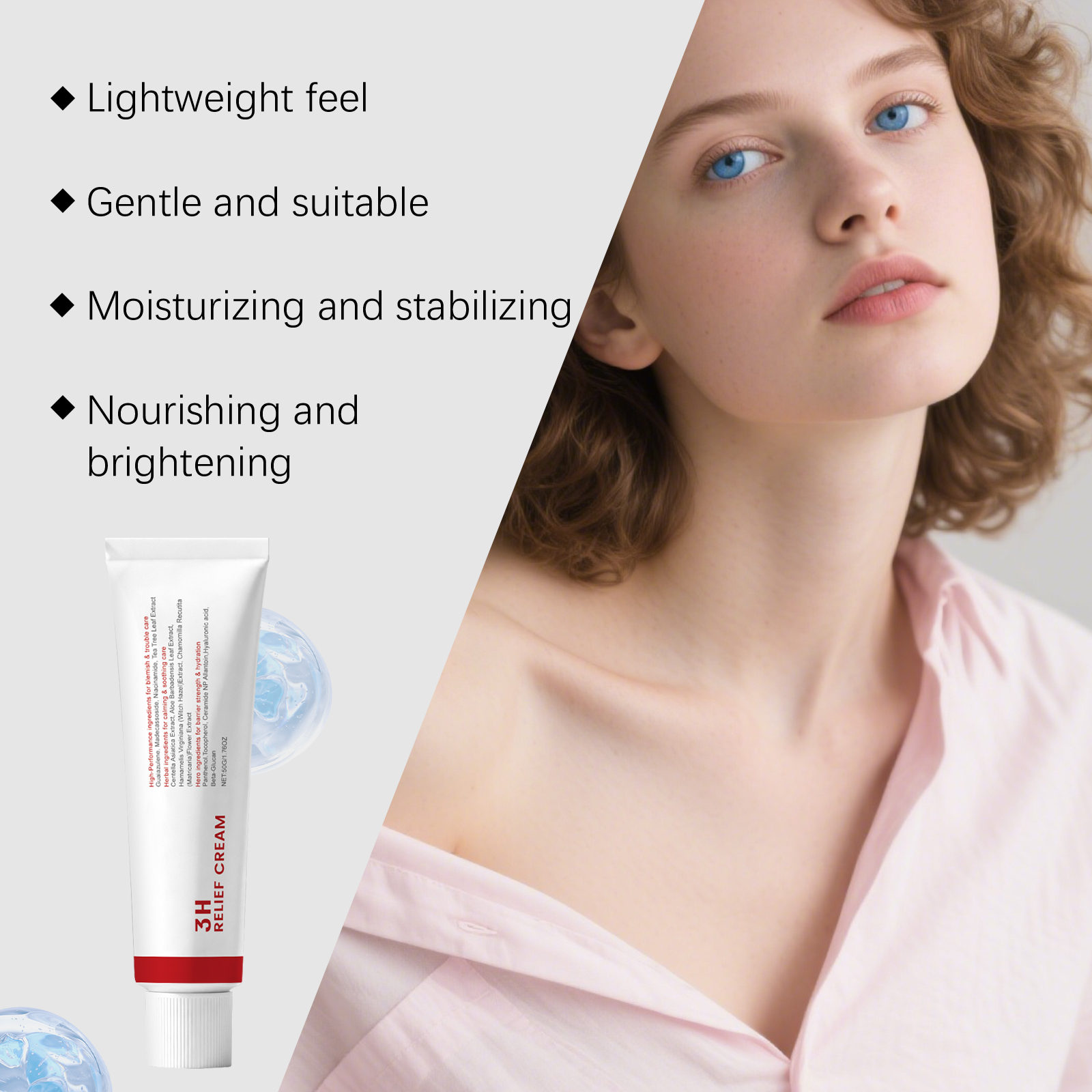 Centella Asiatica Care Cream Refreshing Hydrating Facial Skin Moisturizing Daily Face Lotion