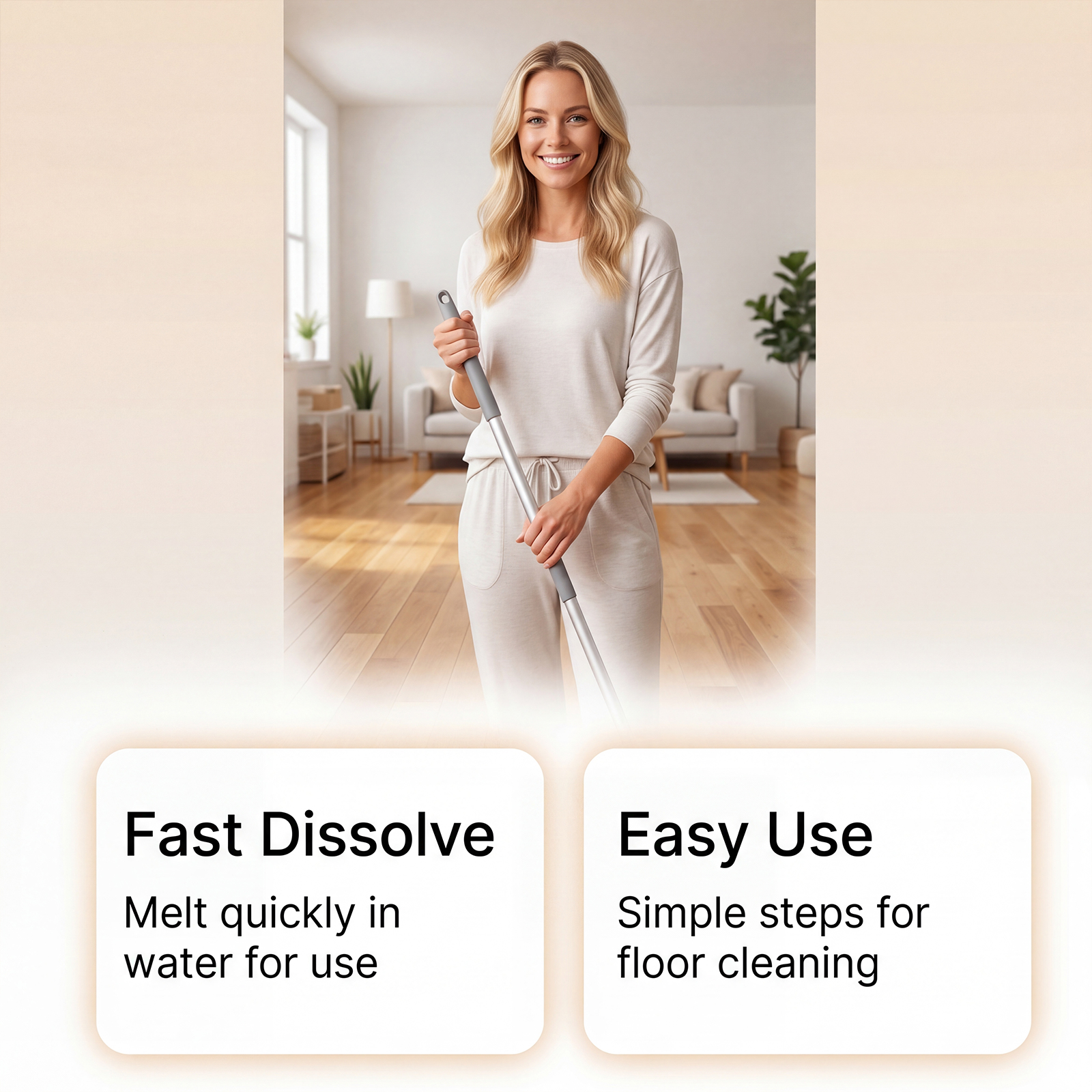 Multi Effect Floor Cleaning Tablets Sixty Pieces Easy Dissolve Deep Clean Safe Mild Multi Floor Applicable