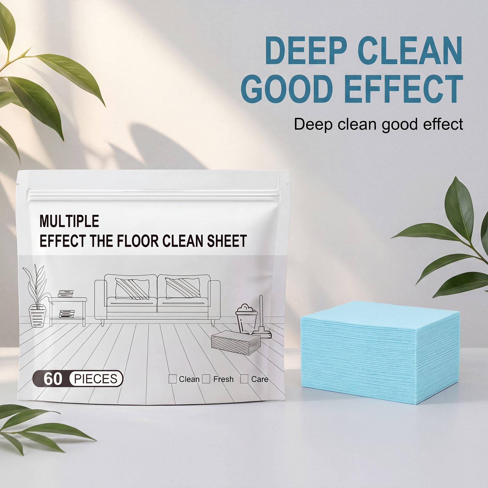 Multi Effect Floor Cleaning Tablets Sixty Pieces Easy Dissolve Deep Clean Safe Mild Multi Floor Applicable