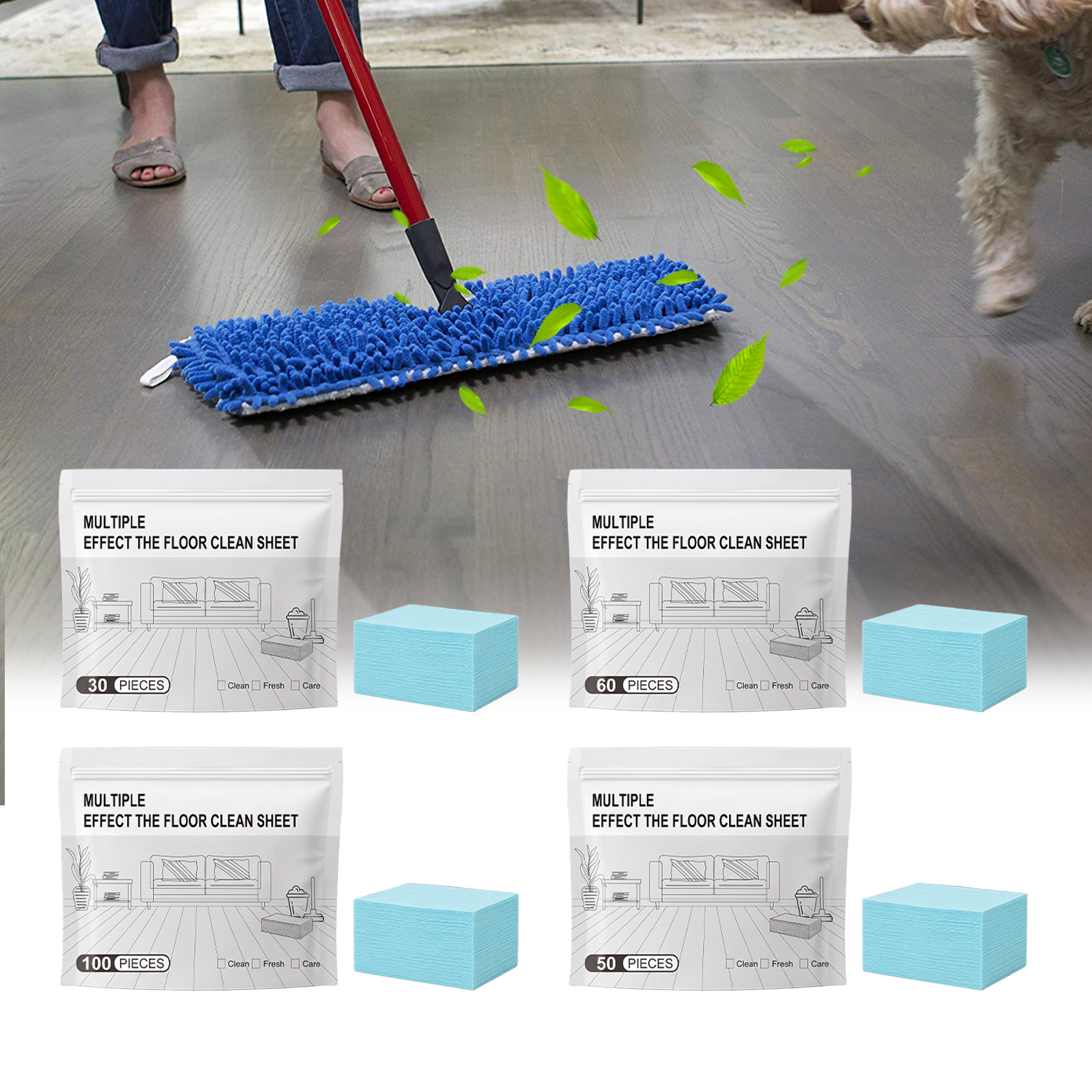 Multi Effect Floor Cleaning Tablets Sixty Pieces Easy Dissolve Deep Clean Safe Mild Multi Floor Applicable