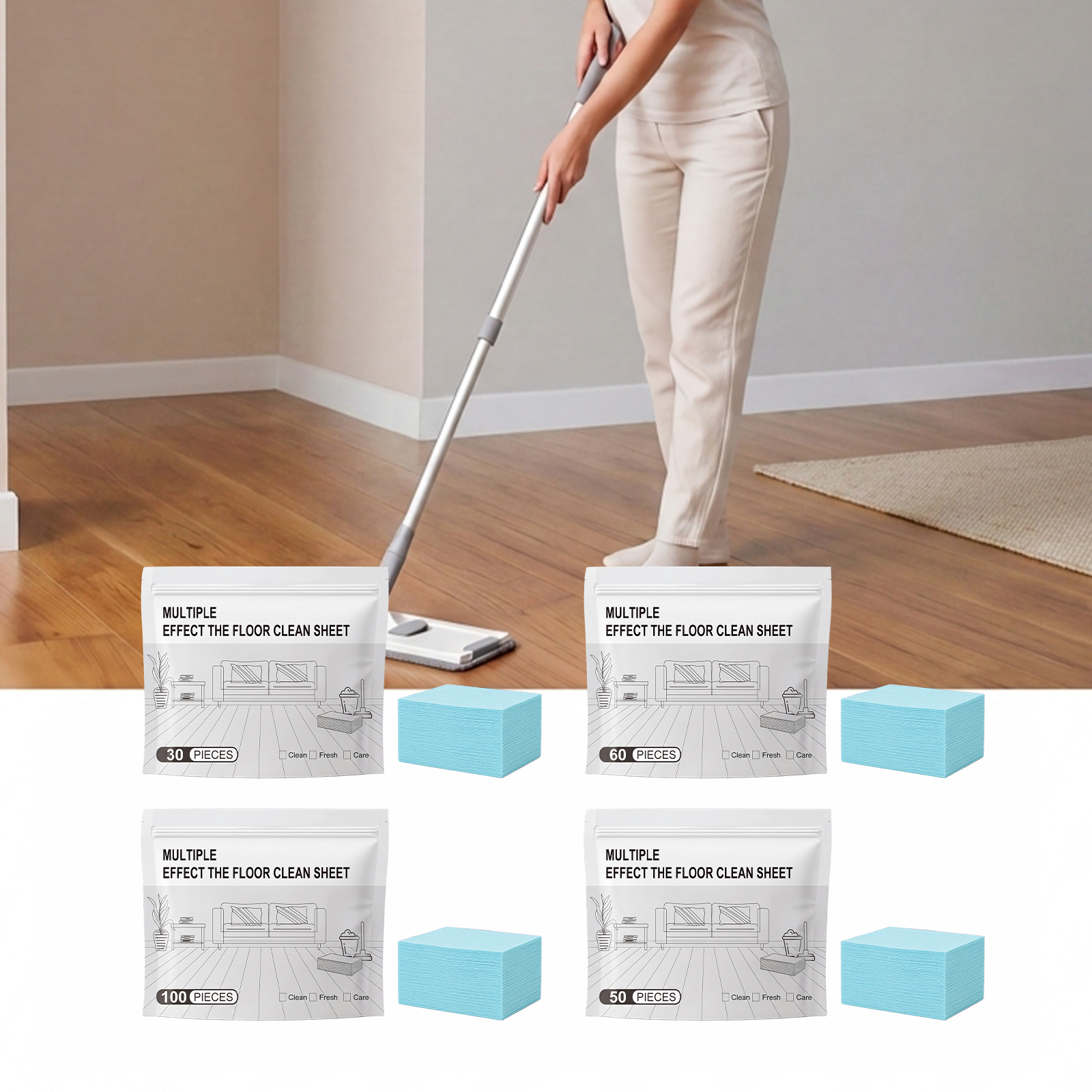 Multi Effect Floor Cleaning Tablets Sixty Pieces Easy Dissolve Deep Clean Safe Mild Multi Floor Applicable