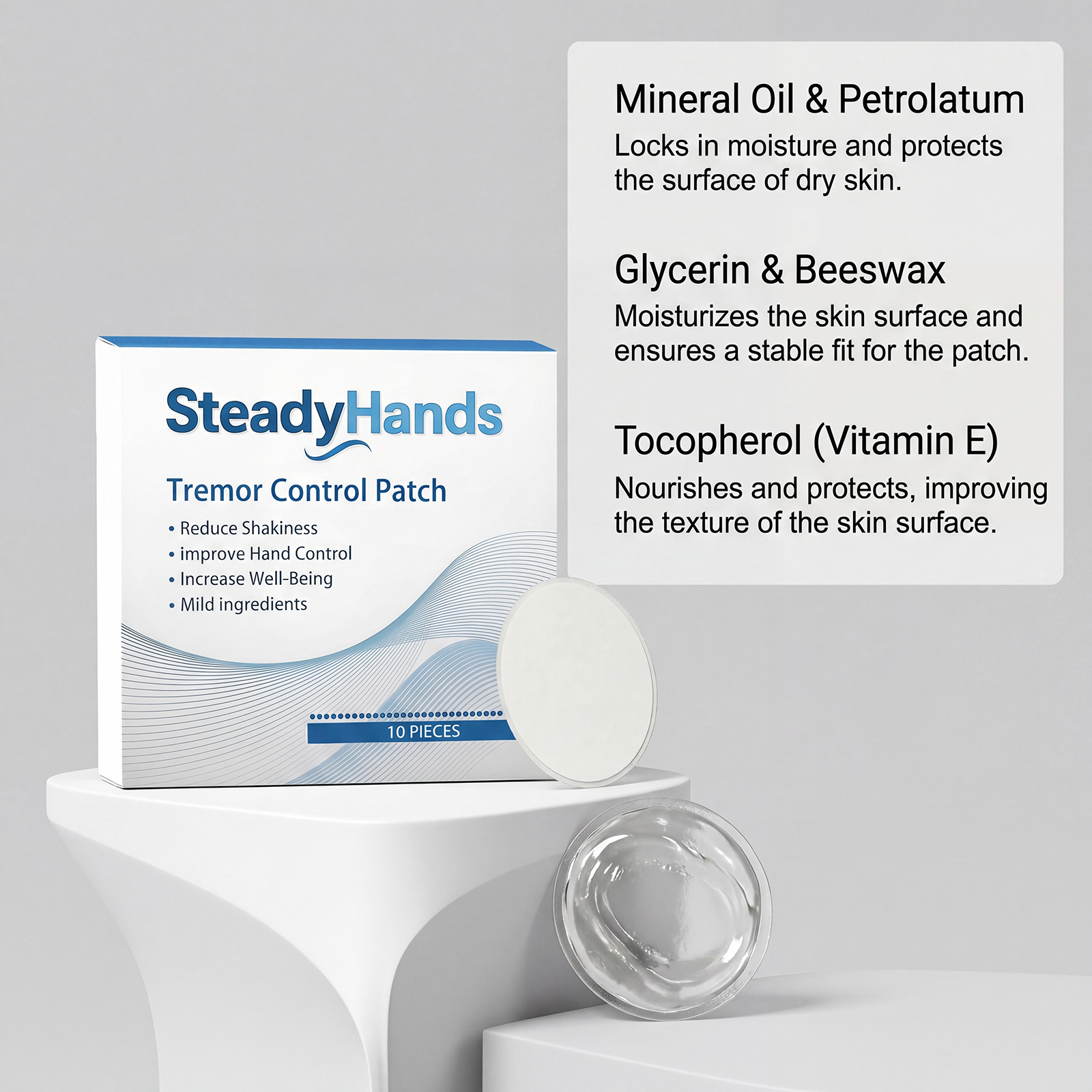 Hand Tremor Patch Gentle Skin Friendly Invisible Comfort Fits Wrist Easy Carry Help Hand Stabilize