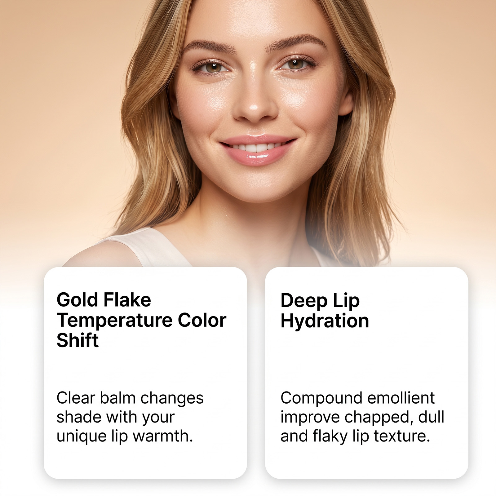 Moisturizing Color Changing Lip Balm Gold Flake Brighten Lip Color Daily Keep Lips Soft Plump Non Sticky