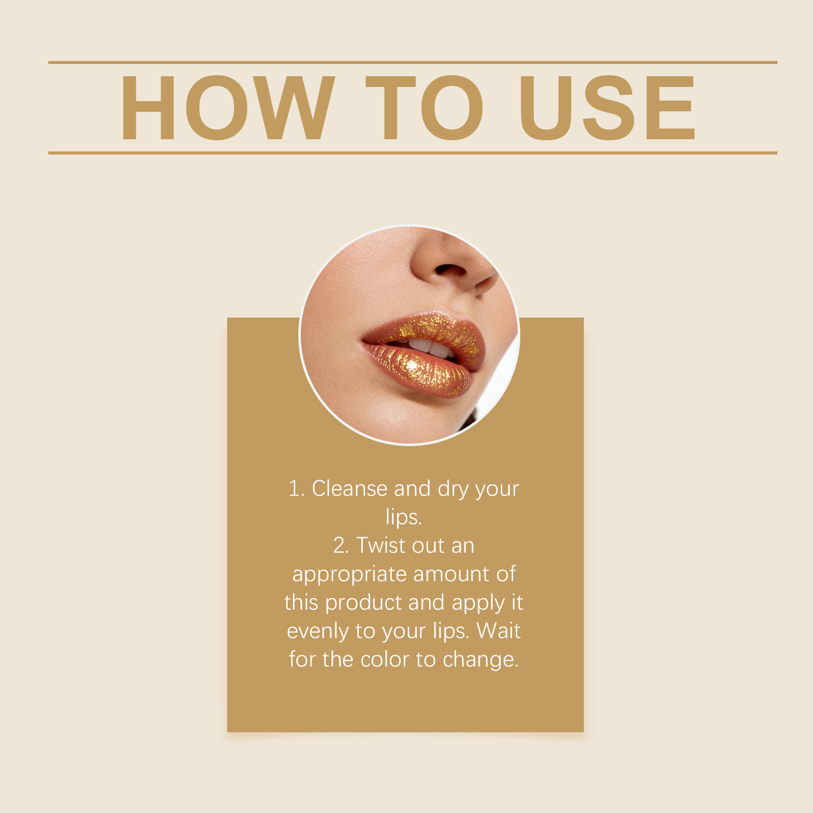 Moisturizing Color Changing Lip Balm Gold Flake Brighten Lip Color Daily Keep Lips Soft Plump Non Sticky