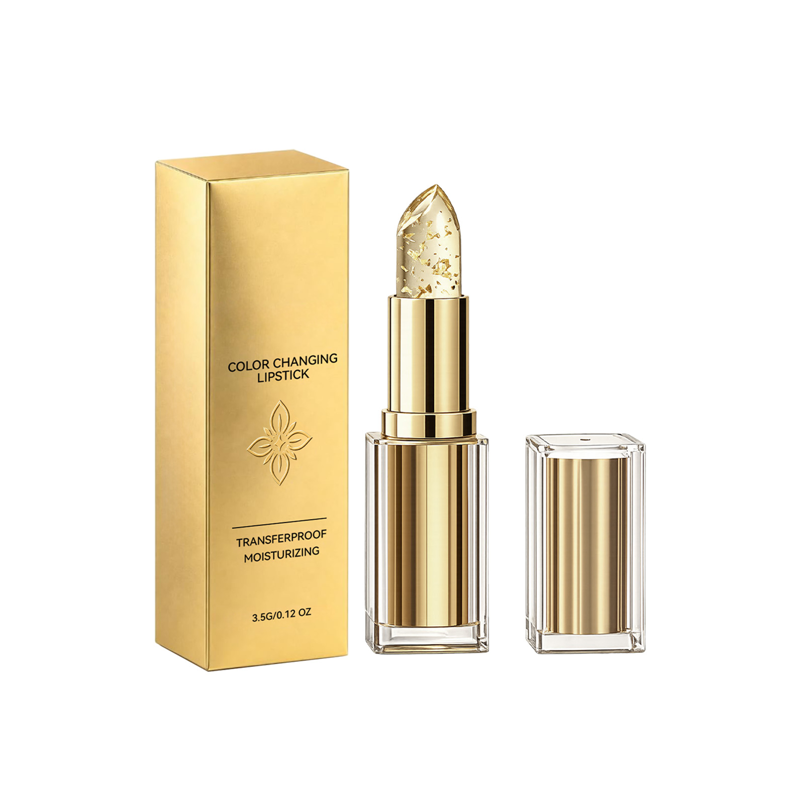 Moisturizing Color Changing Lip Balm Gold Flake Brighten Lip Color Daily Keep Lips Soft Plump Non Sticky