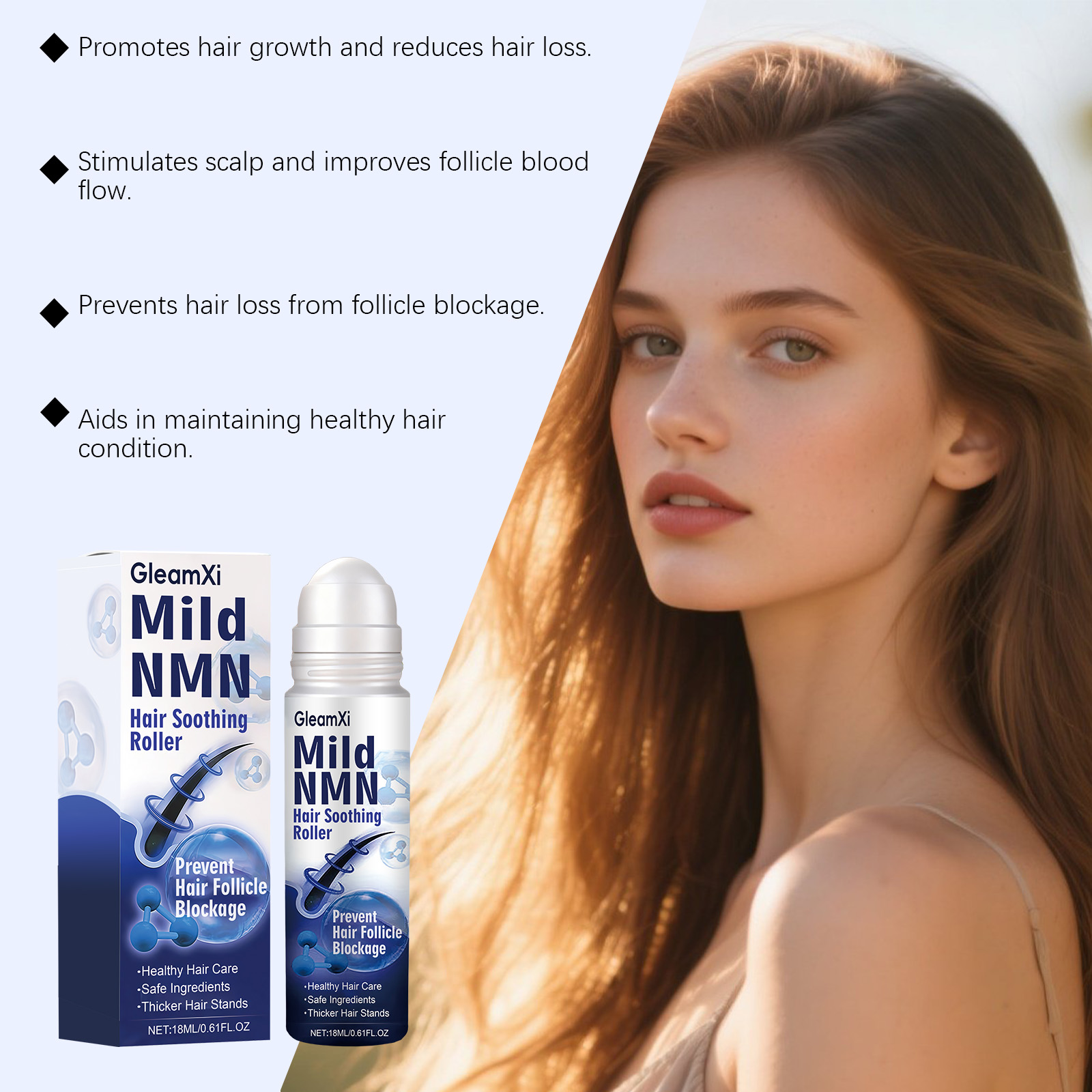Hair Care Roller Essence Mildly Moisturizes Hair Soft Light Shiny Tresses Portable Application