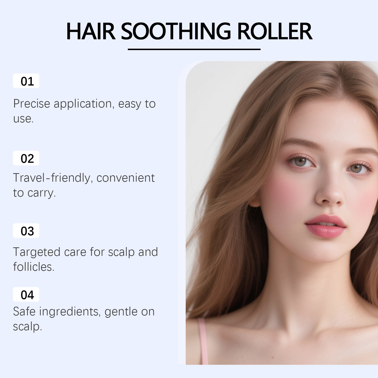 Hair Care Roller Essence Mildly Moisturizes Hair Soft Light Shiny Tresses Portable Application