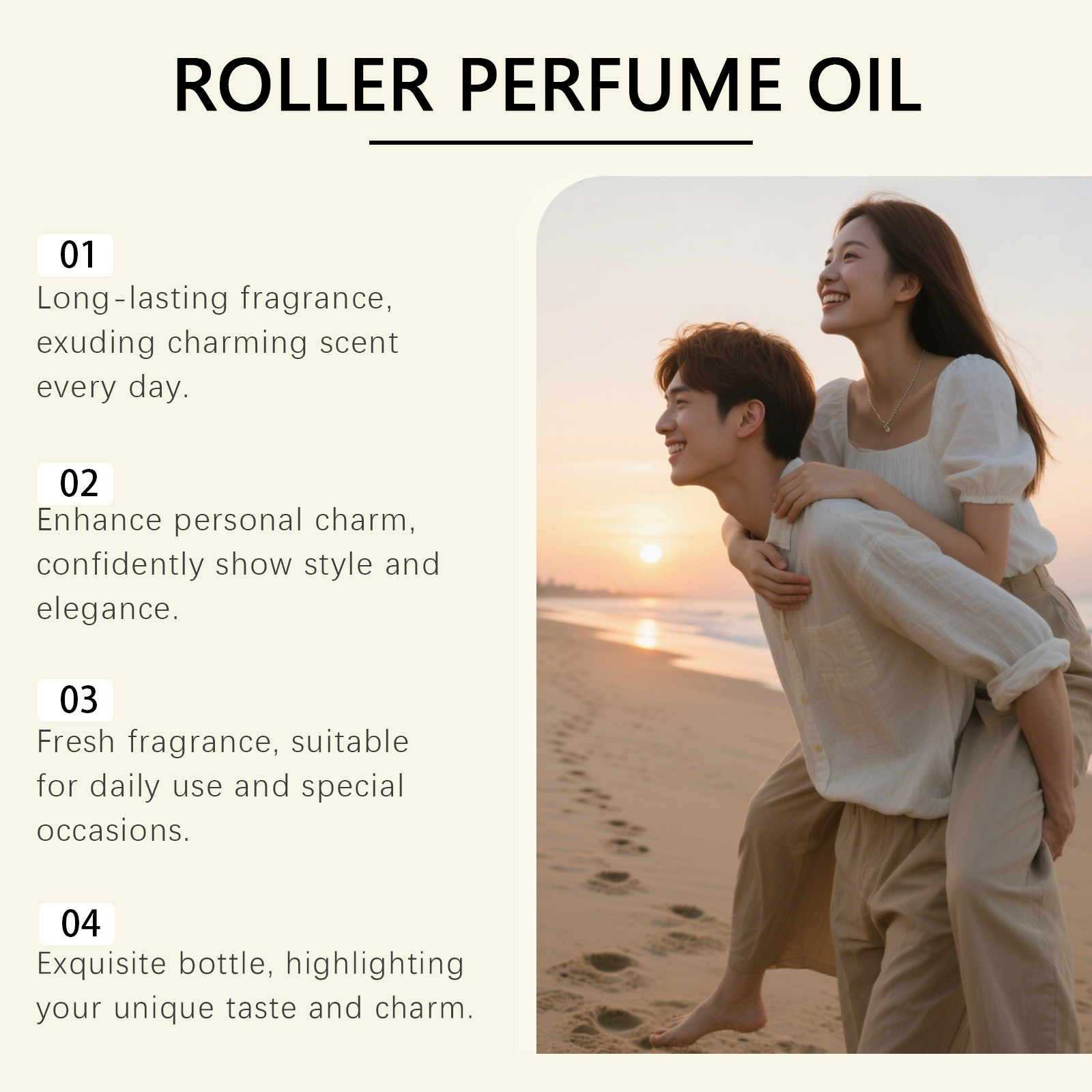 Coconut Vanilla Roll On Perfume Natural Scent Portable Long Lasting Elegant Gentle Charm Fragrance