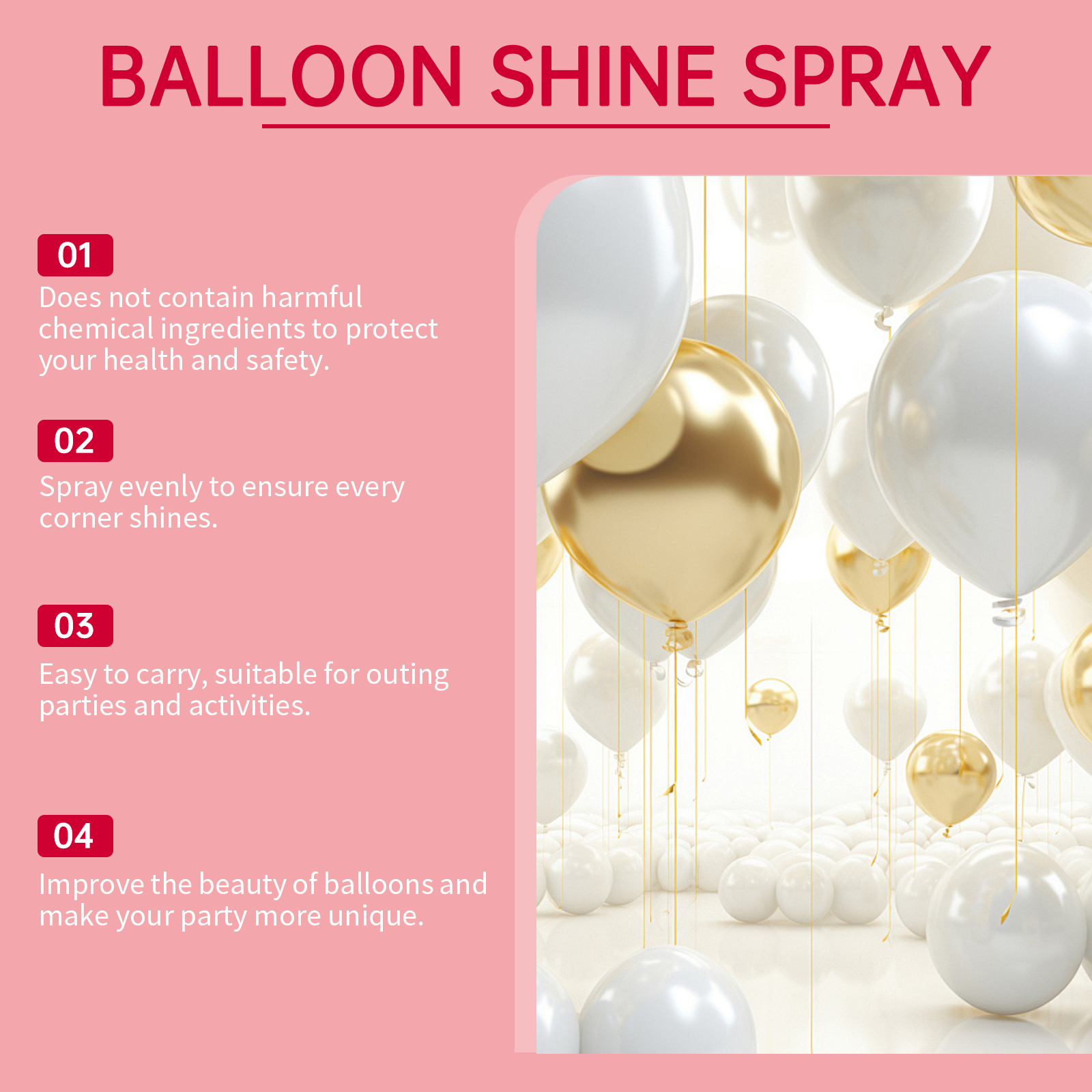 Balloon Shine Spray Creates Party Atmosphere Decor Easy To Apply Glossy Latex Balloon
