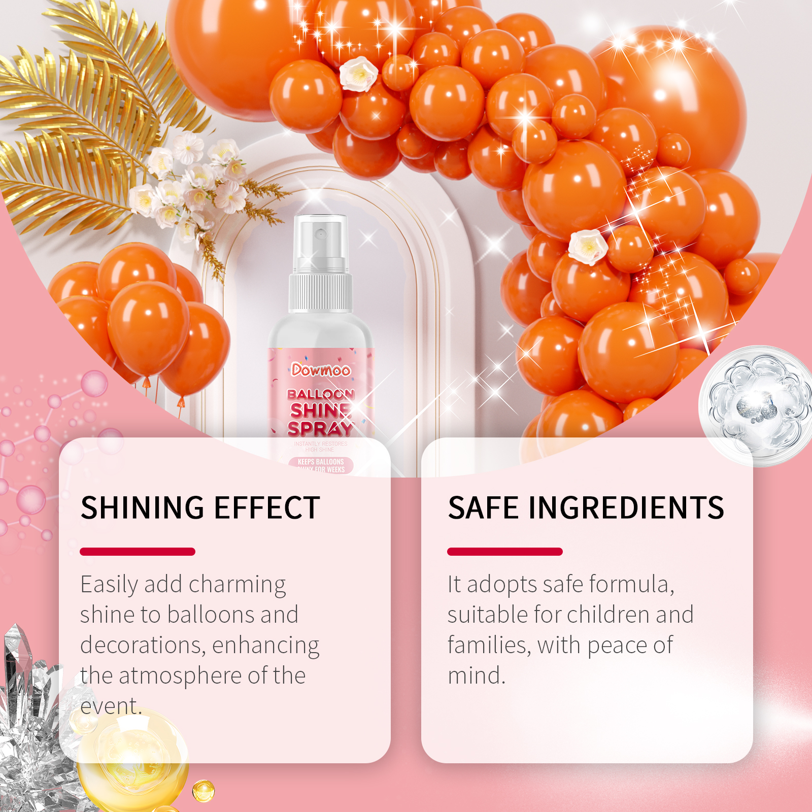 Balloon Shine Spray Creates Party Atmosphere Decor Easy To Apply Glossy Latex Balloon