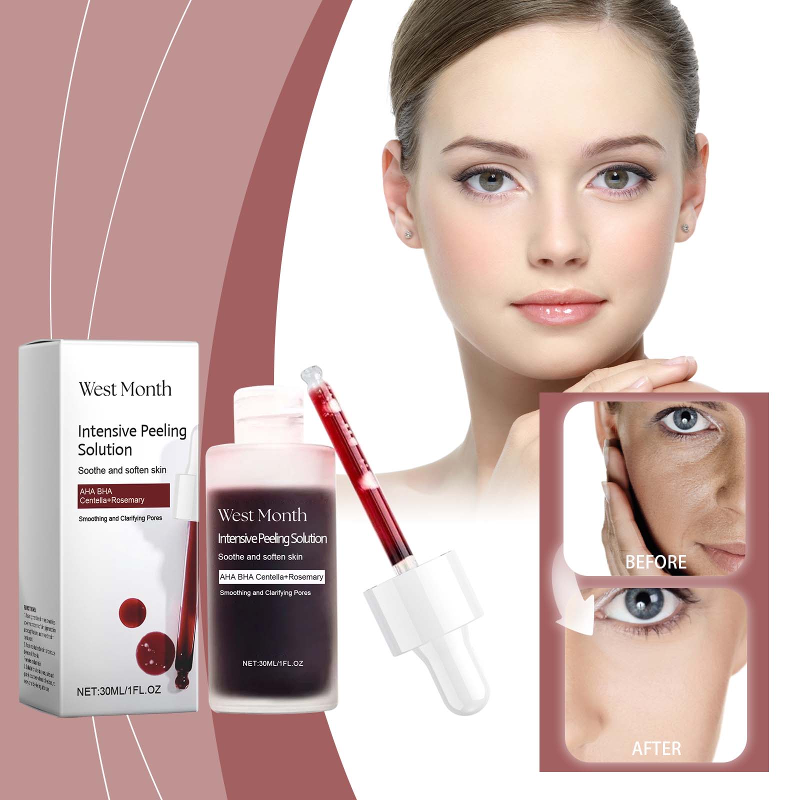 Exfoliating Brightening Dullness Serum Moisturizing Cleansing Hydrating Antiwrinkle Brightening Facial Skin Care