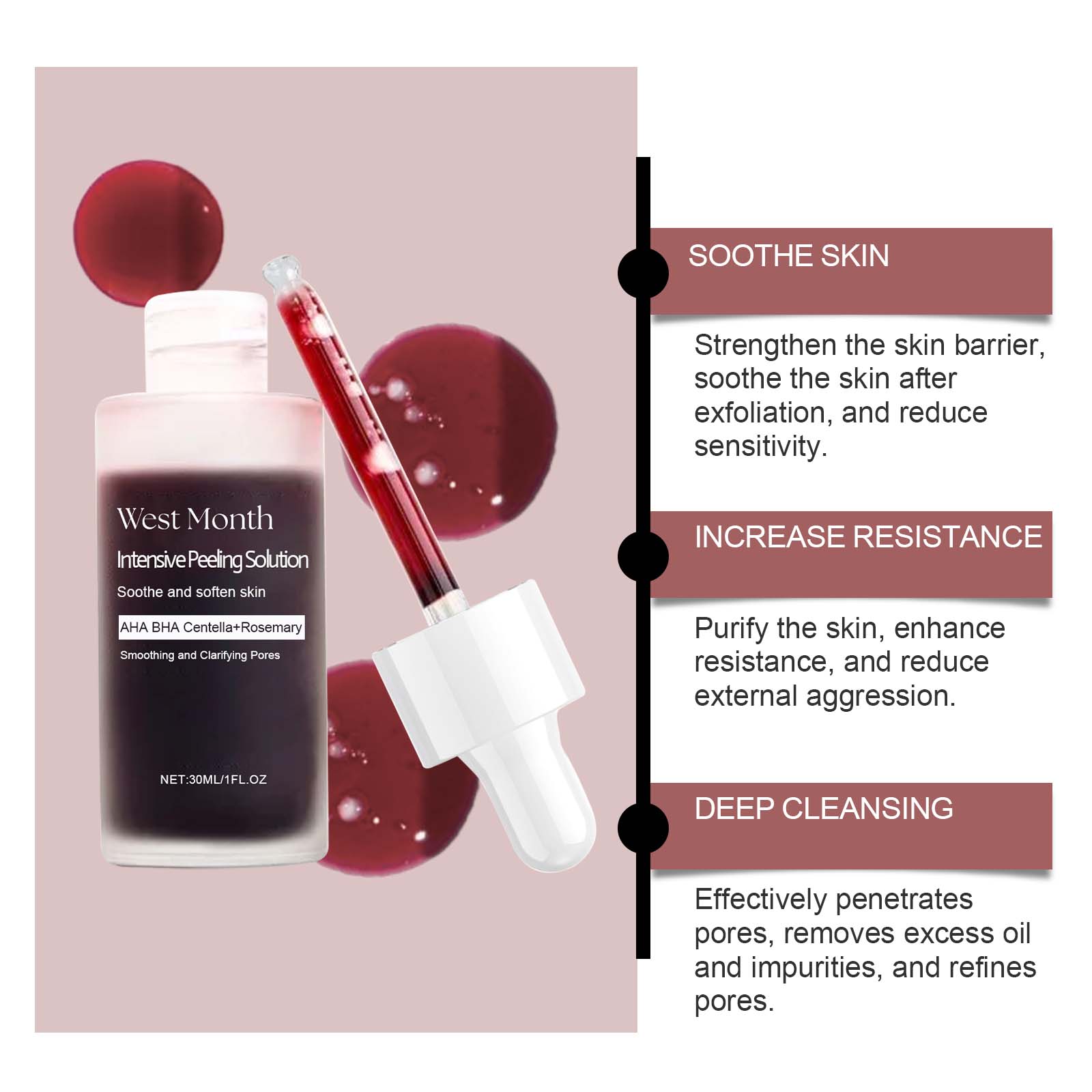 Exfoliating Brightening Dullness Serum Moisturizing Cleansing Hydrating Antiwrinkle Brightening Facial Skin Care
