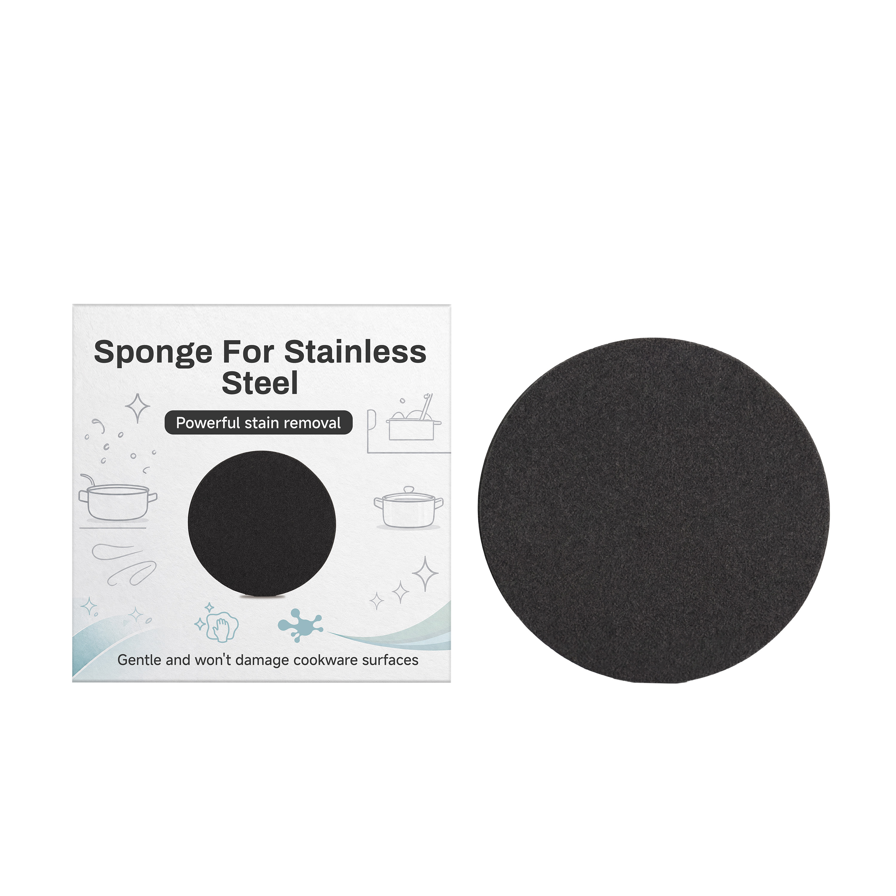 Stainless Steel Cleaning Sponge Kitchen Cookware Scrubber For Oil Stain Burnt Residue Removal Home Use