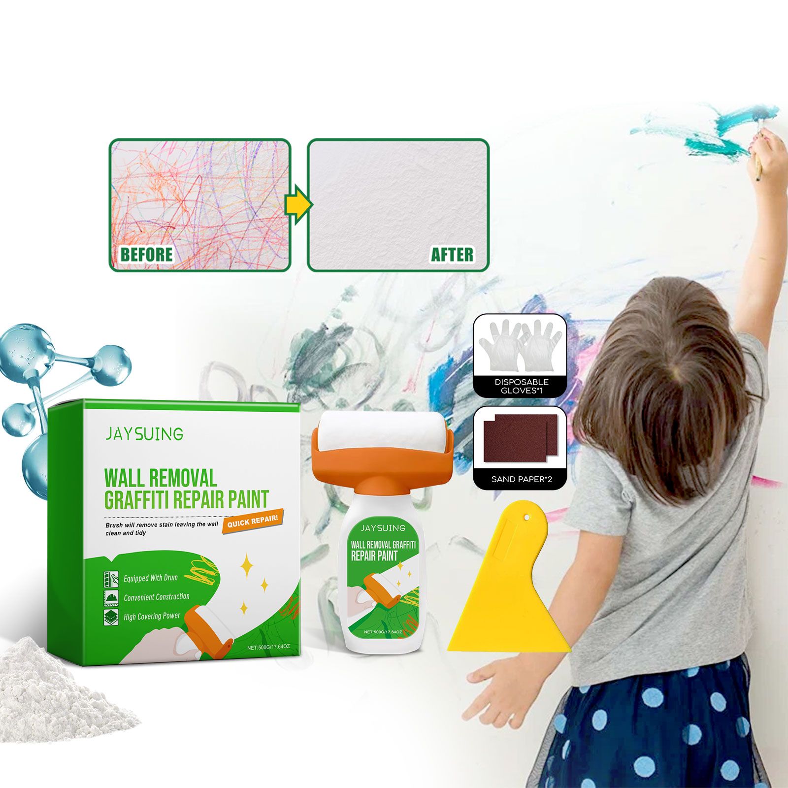 Wall Graffiti Remover Repair Paint For Stain Cover And Home Wall Restoration