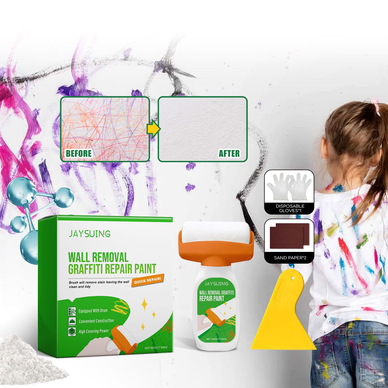 Wall Graffiti Remover Repair Paint For Stain Cover And Home Wall Restoration