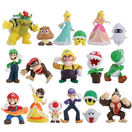 (18pcs Set B) 6 pieces/set of Super Mario Bros. Dolls Yoshi Peach Princess Luigi Odyssey