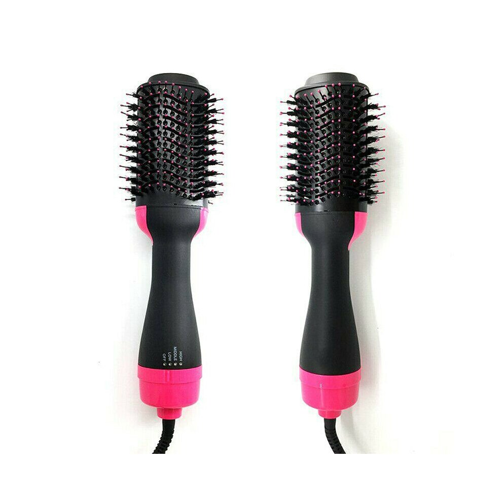 3in1 Hot Air Hair Dryer Styler Heat Comb Brush Straightener Curler Styling Comb